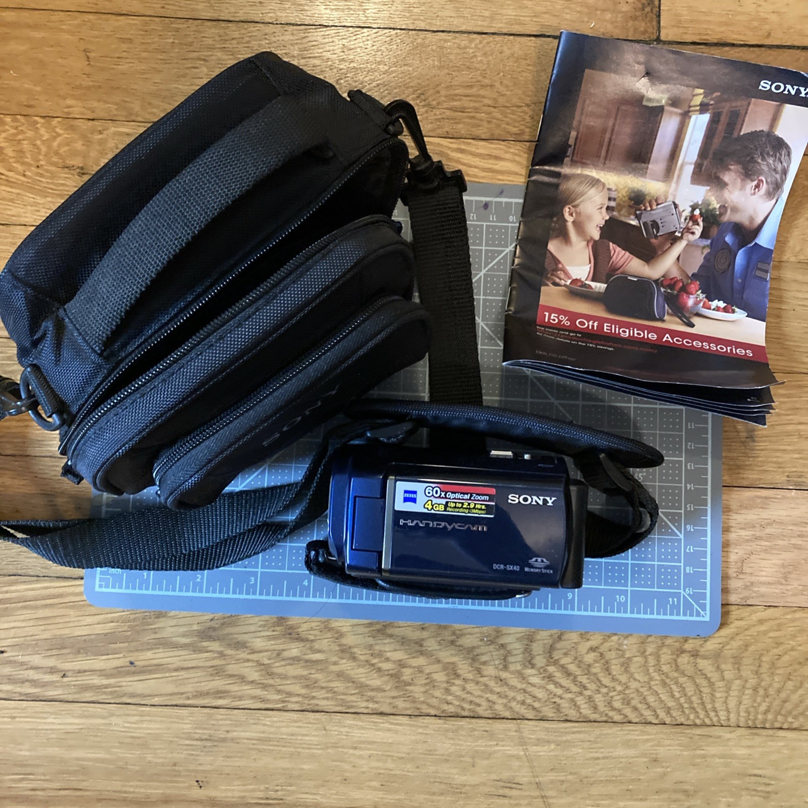 Sony DCR-SX40 Standard Definition Camcorder – Blue – Tested