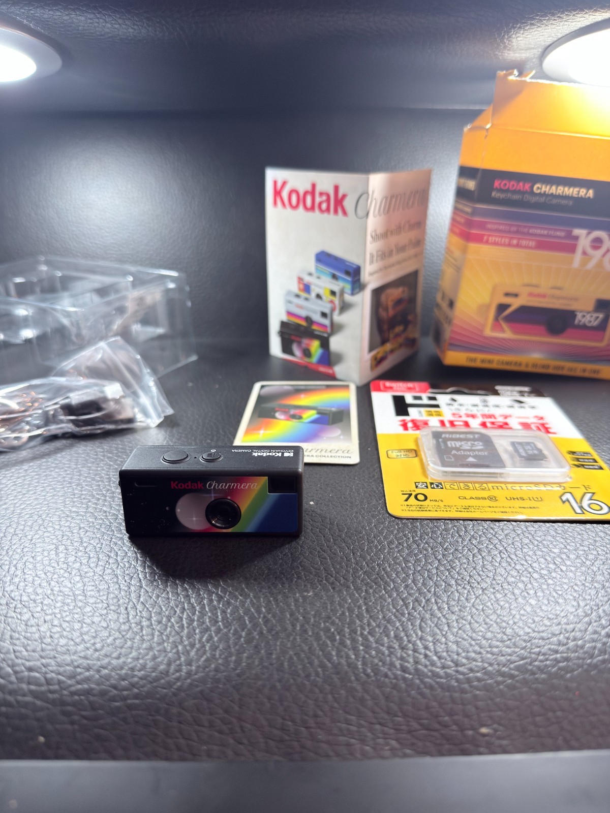 Kodak Charmera Keychain digital Camera Black open box with SD card 16gb