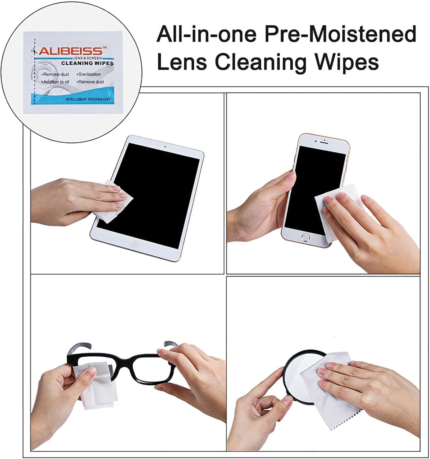 Pre-Moistened Lens Wipes Screen Wipes for Glasses, Camera,Tablets, Smartphone…