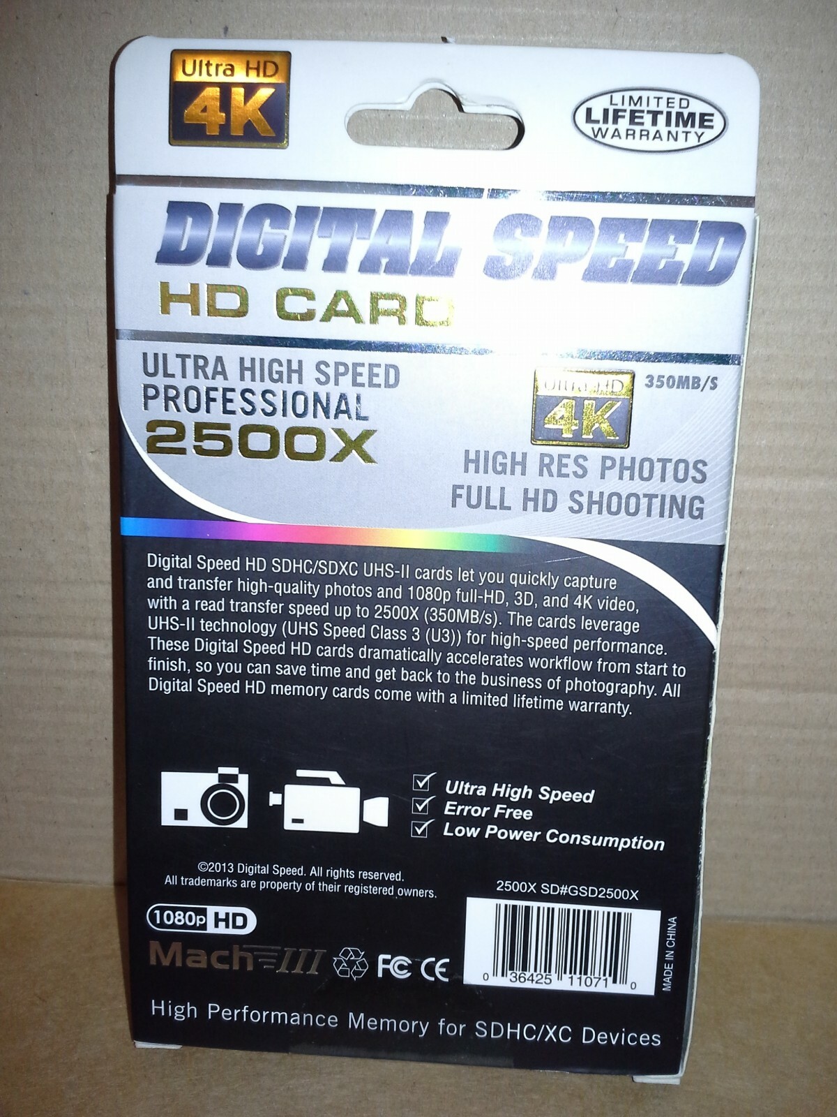 Digital Speed 32GB SD 2500X SDHC Professional High Speed 350MB/s Error Free