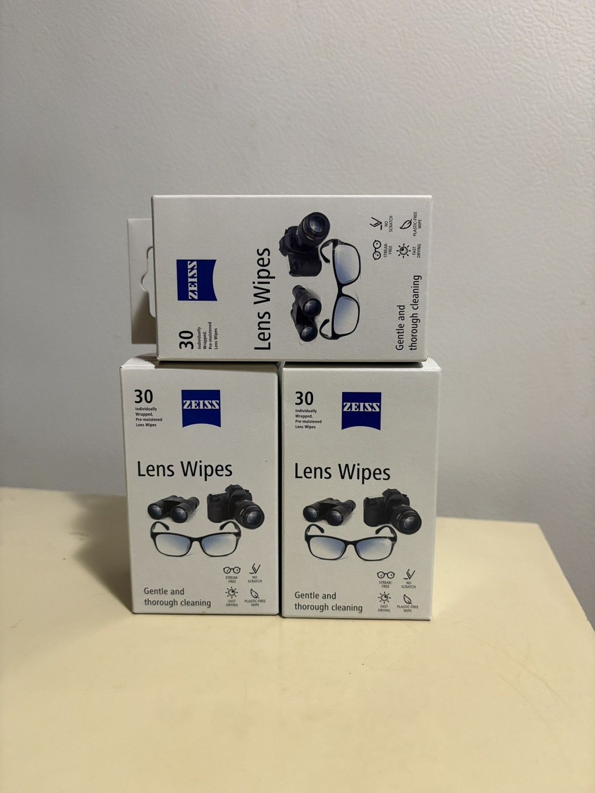 zeiss lens wipes 30 count individually wrapped pack of 3