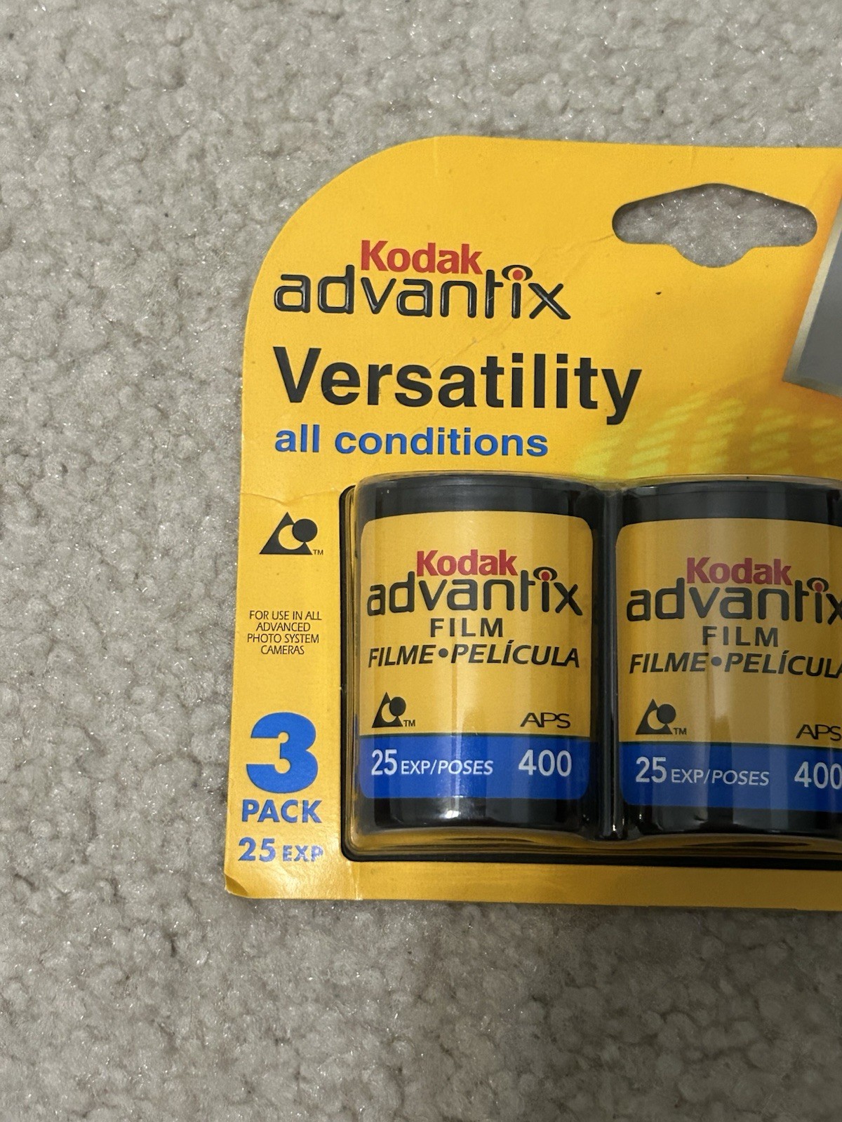 Kodak Advantix Versatility APS Color Film 400 ISO 3 Pack 25 Photos NOS