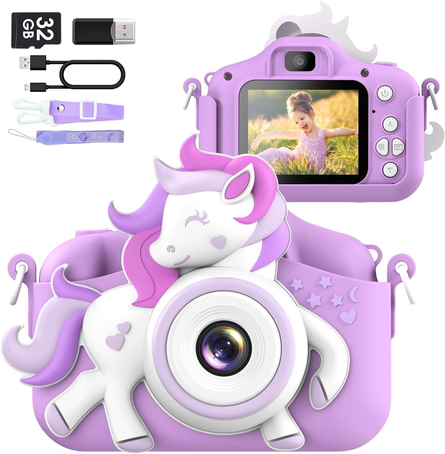 Toy Camera for 3-8 Years Old Toddlers – 20MP 1080P HD Digital Toy (PURPLE/WHITE)