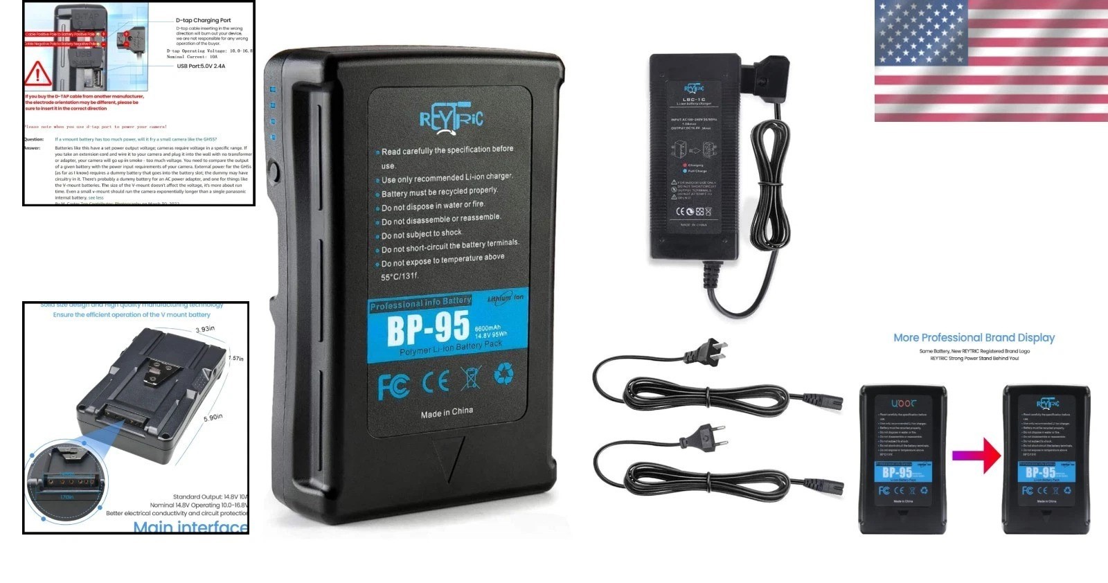 Compact 6600mAh V Lock Battery for Video Cameras with LED Power Indicator