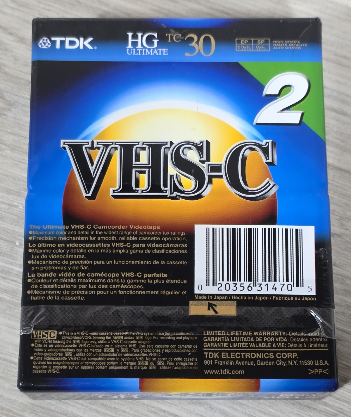 TDK 30 VHS-C HG Ultimate Camcorder Video Cassette 2-Pack – NEW –