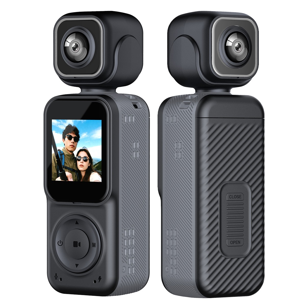 260°4K/2K Front and Rear Double Lens 128GB WiFi Hand-Hold Action Camera Recorder
