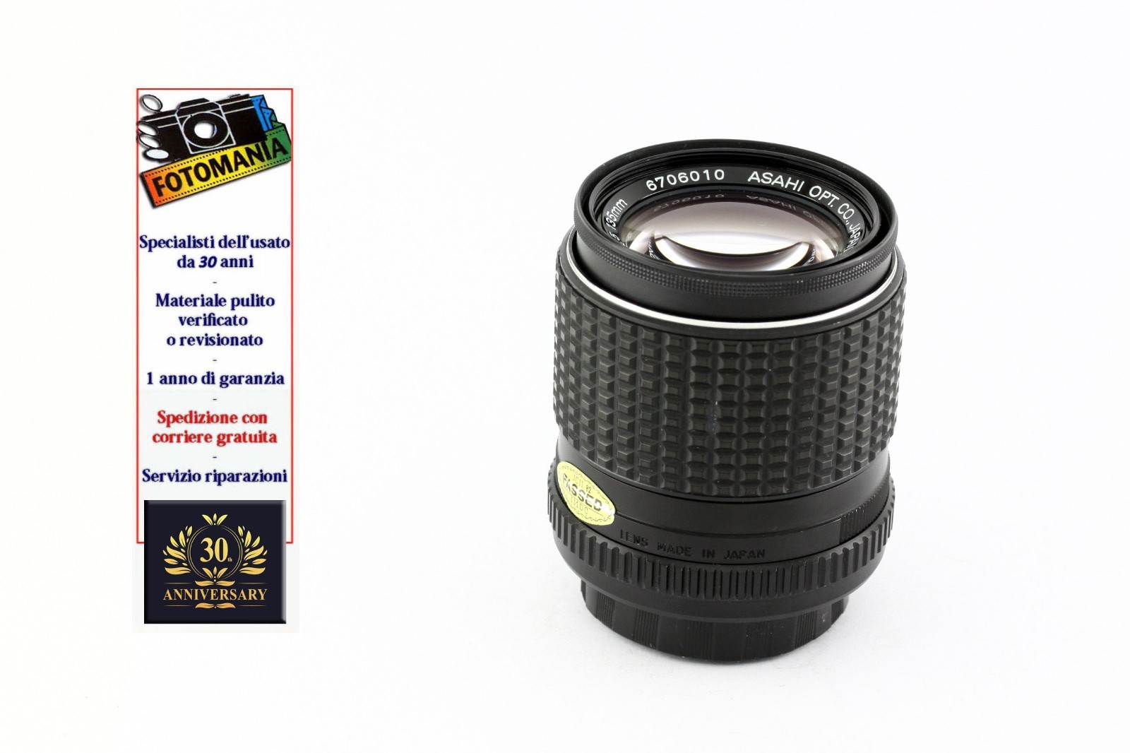 Pentax M 135 F3.5 Pentax K Mount With One Year Warranty