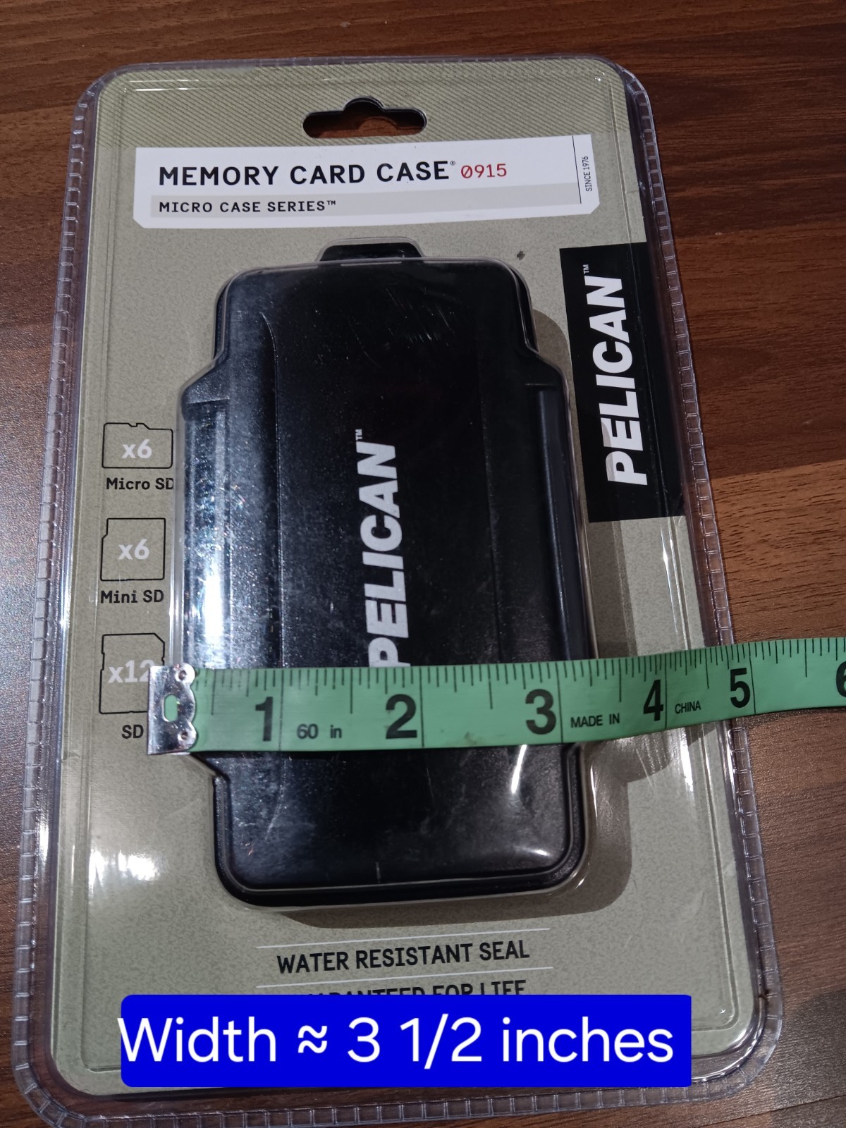 Black Pelican 0915 Memory Card Case 12 SD 6 miniSD 6 microSD Cards Water Resist