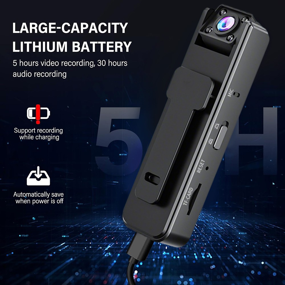 1080P Police Body Camera Video Audio Recorder Pocket Night Cam with 32GB Card