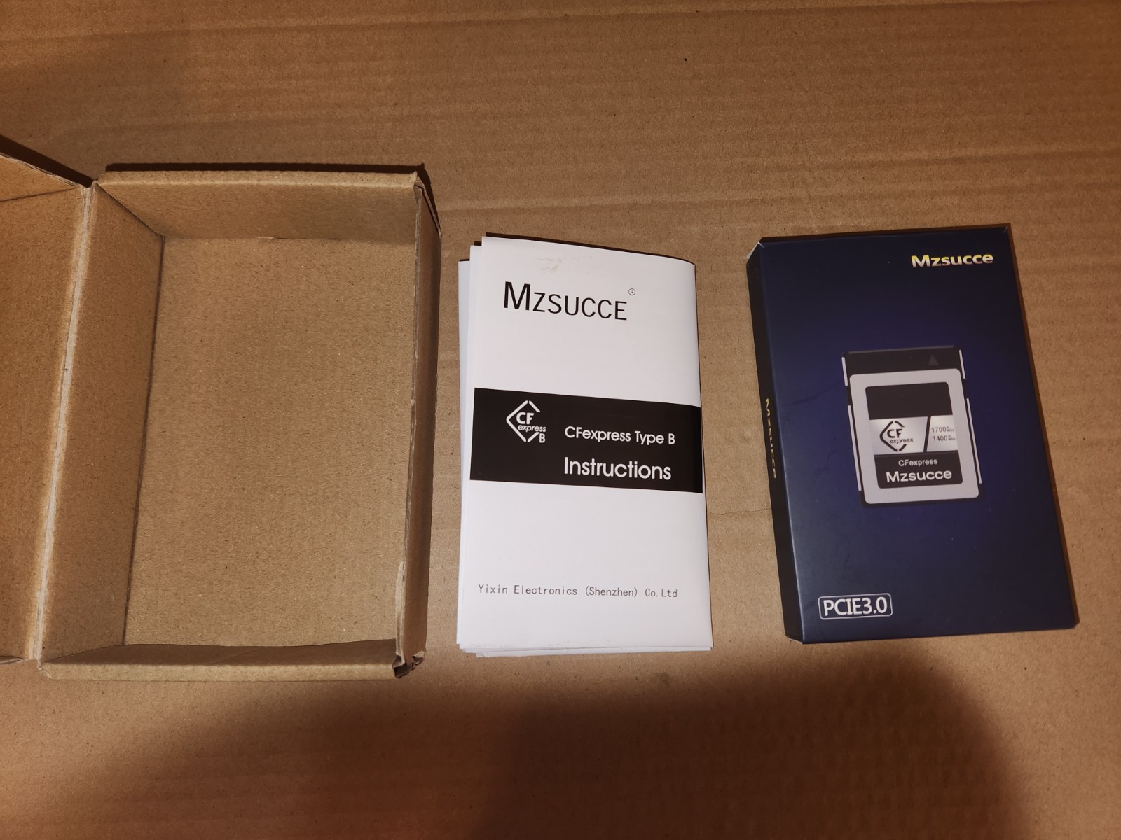 Mzsucce 512GB CFexpress Type B memory card model YXCFE-B1