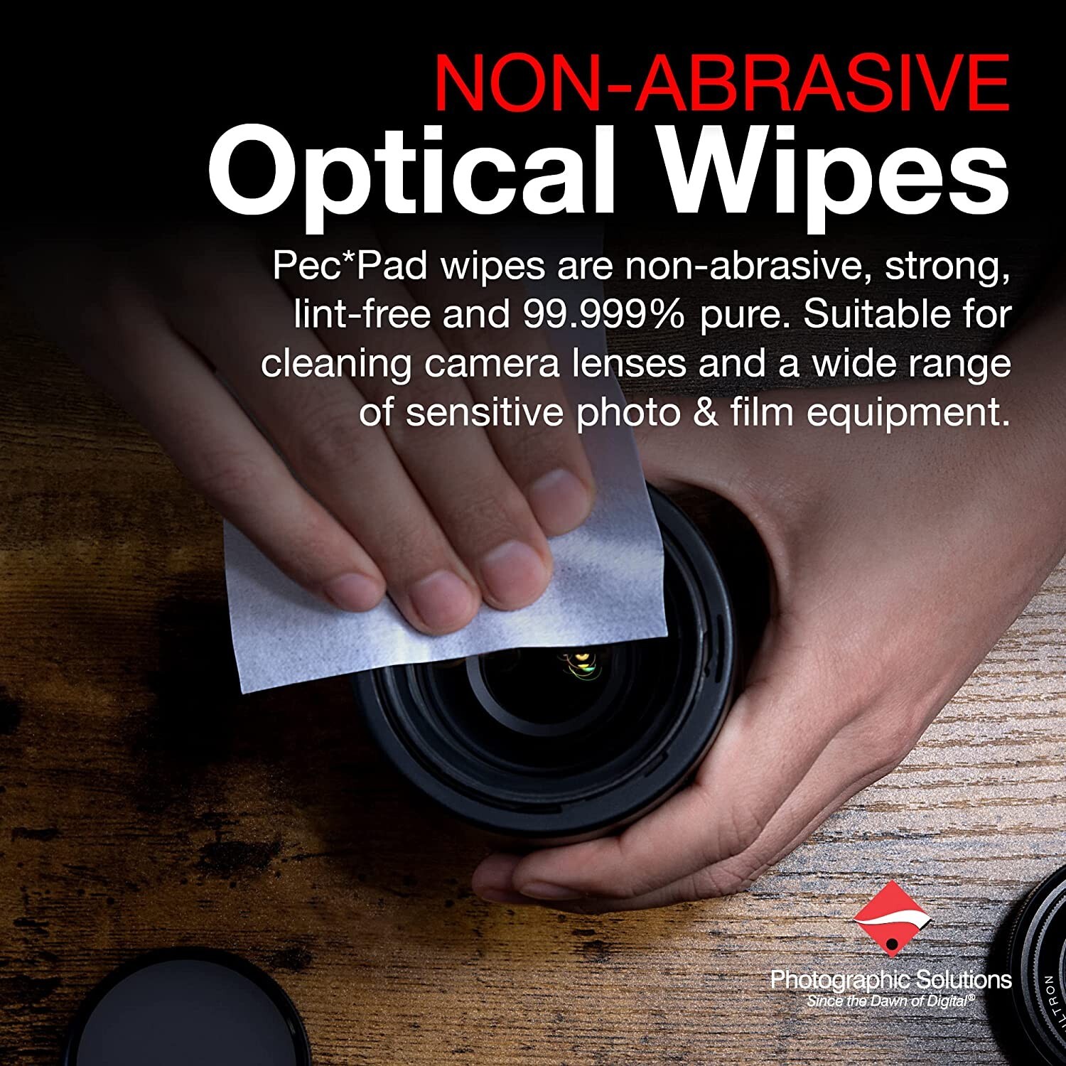 2PK PEC-PAD Lint Free Wipes 4”x4” 100PK -Non-Abrasive Cleaning Cloth for Cameras
