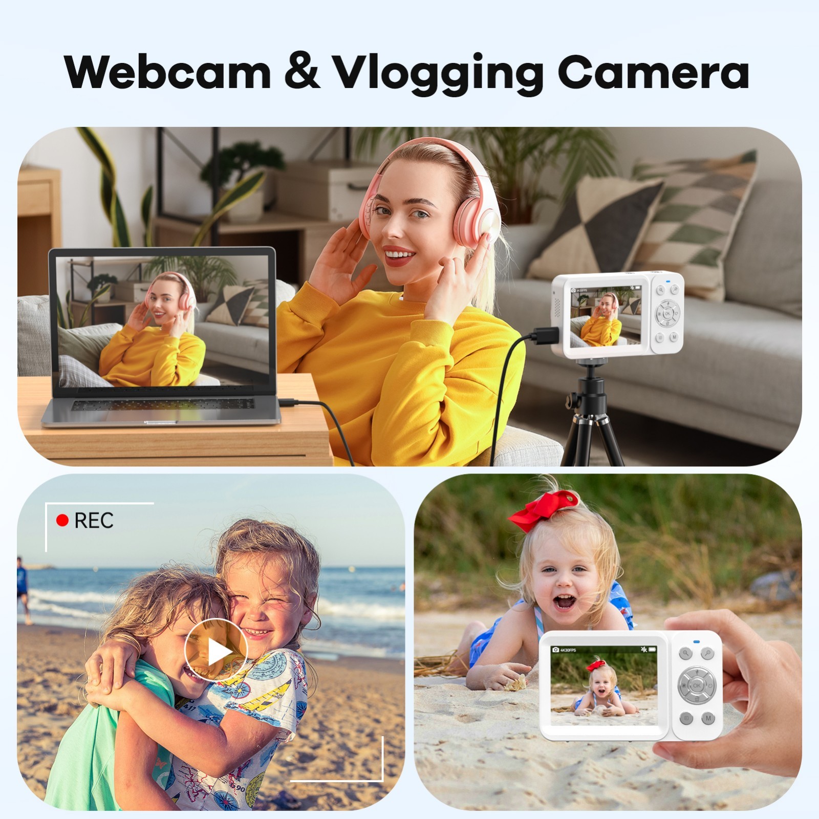 Digital 18X Zoom Camera FHD Compact Camera 64GB SD Card Children’s Day gift