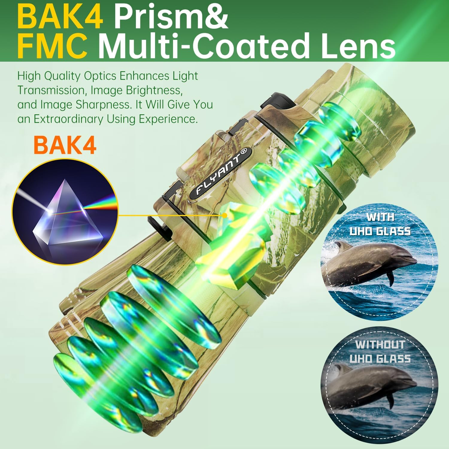 20X50 High Powered Binoculars for Adults, Waterproof Binoculars with Low Light V