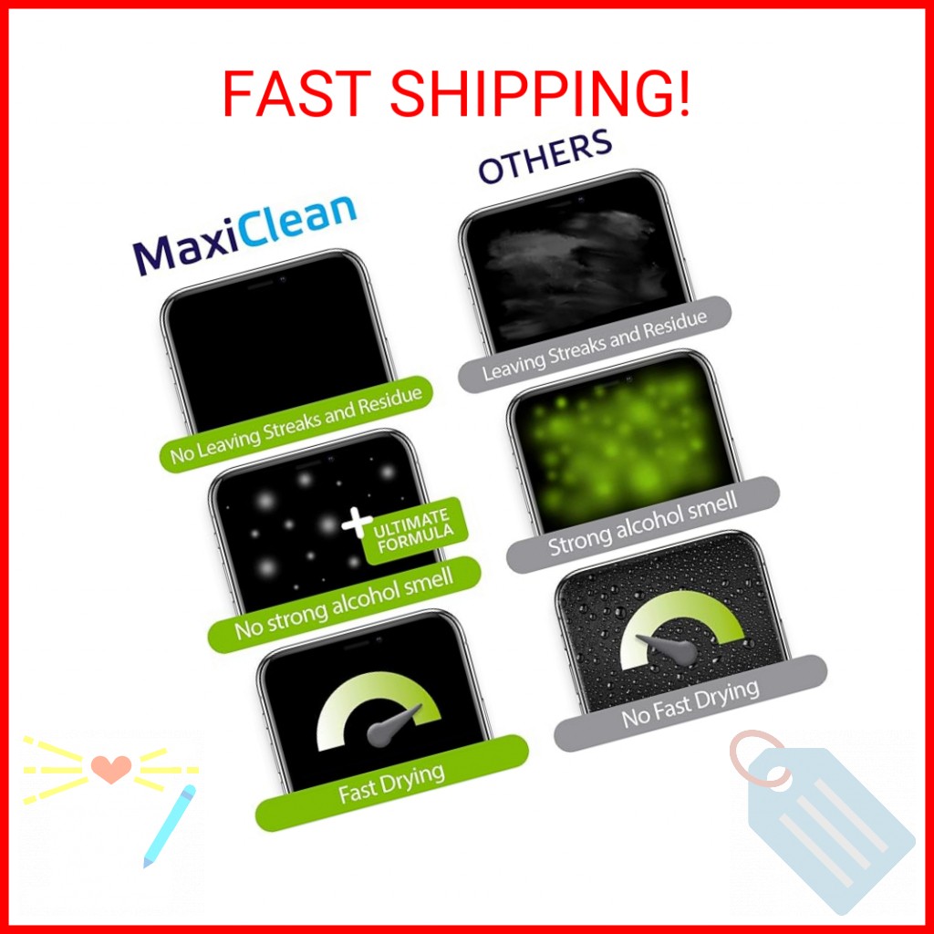 MAXI CLEAN 440 Pack Lens Wipes for Eyeglasses Pre-Moistened, Individually Wrappe