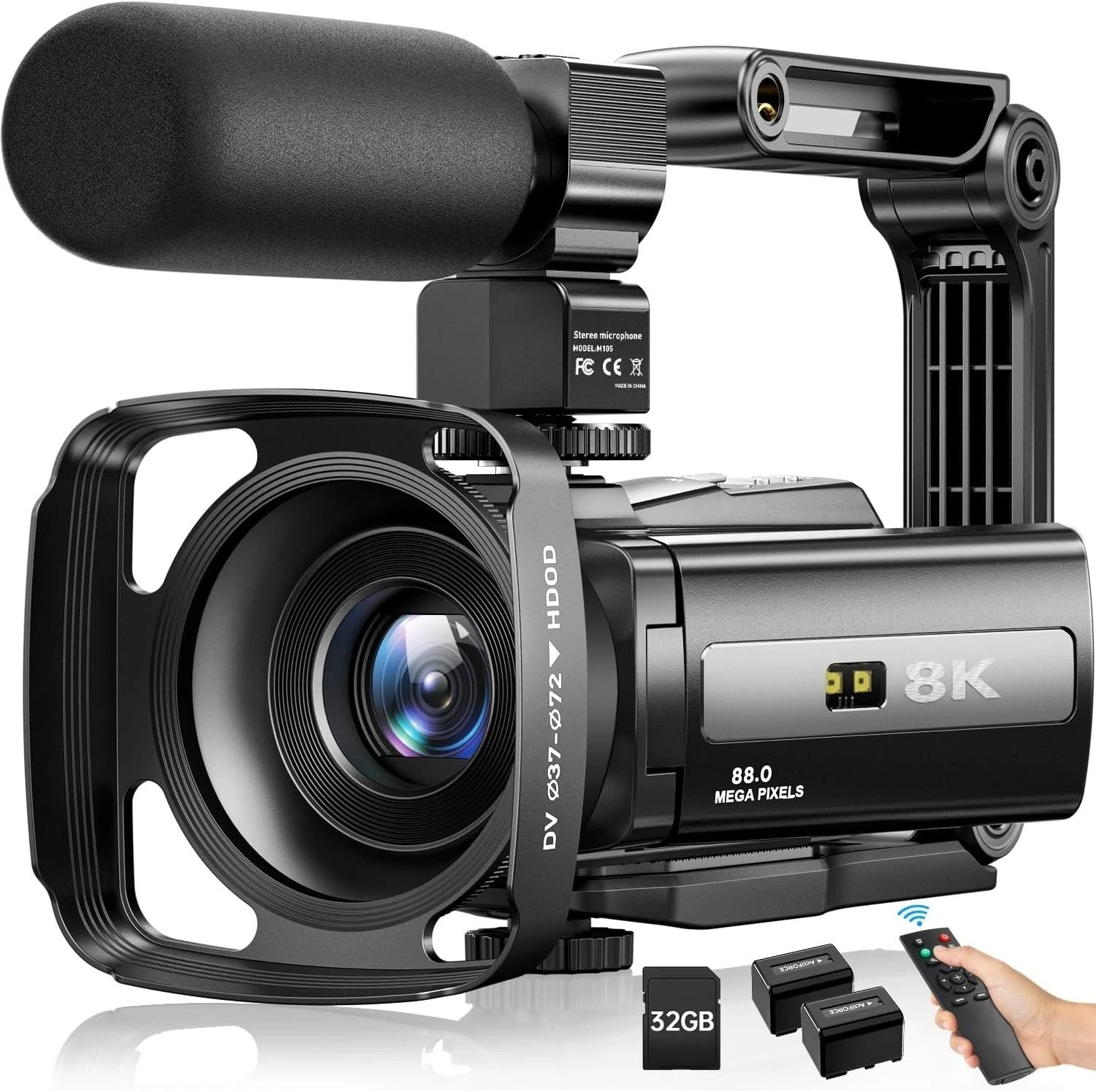 8K Video Camera Camcorder 88MP UHD WiFi Vlogging Cameras for YouTube 18X Digi…
