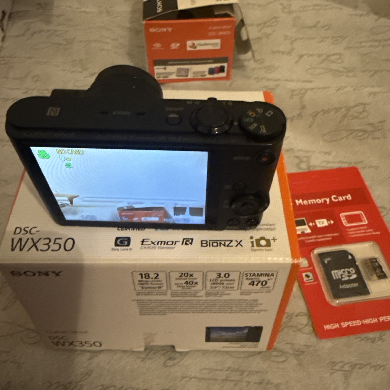 Sony Cyber-shot DSC-WX350 18.2MP Digital Camera – Black( 3048108)256gb Sd Card