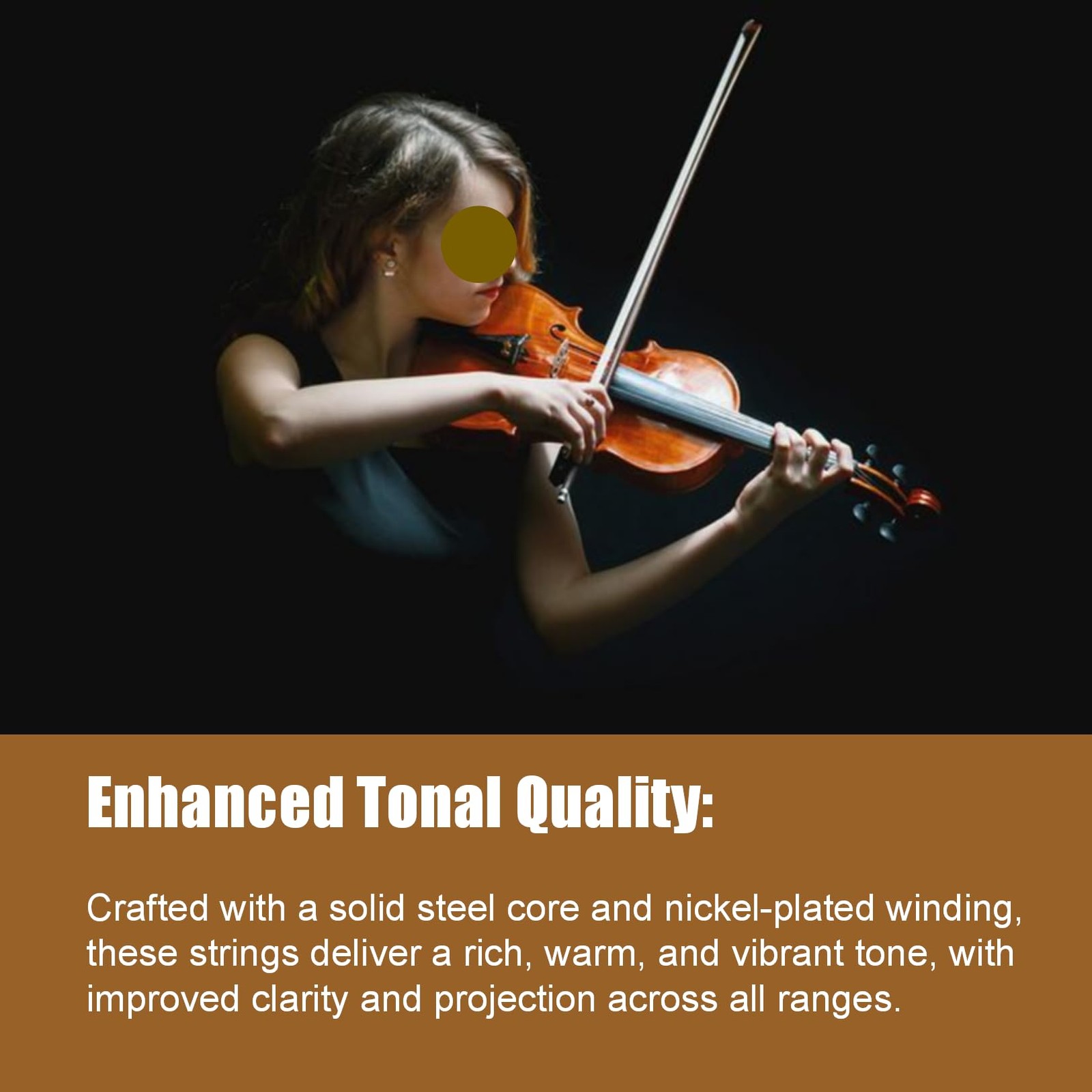 Cheerock 4 Set Violin Strings Full Size 4/4, Universal Steel Core silver