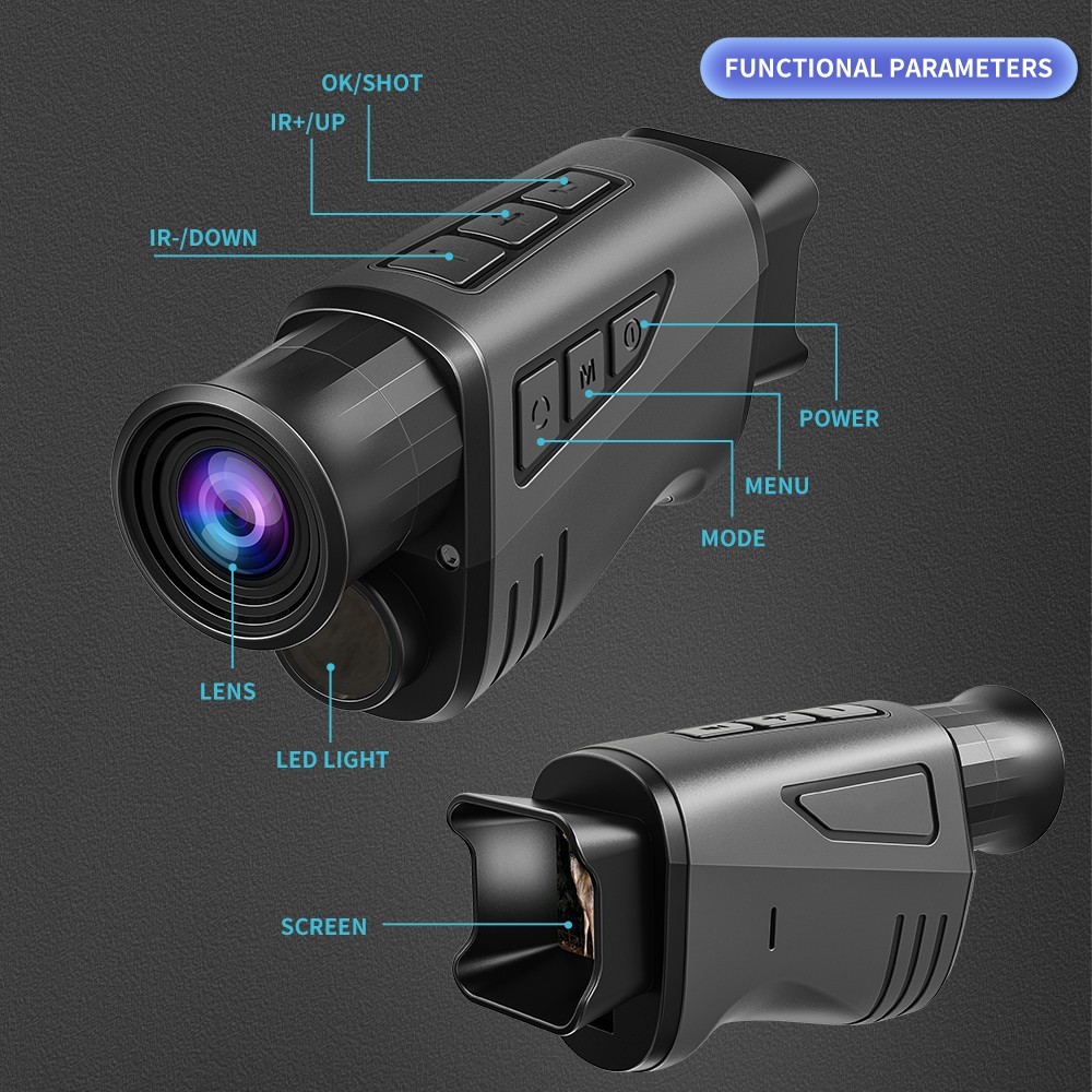 Digital Night Vision Monocular 12MP Infrared Telescope 984ft 16X Zoom IR Goggles