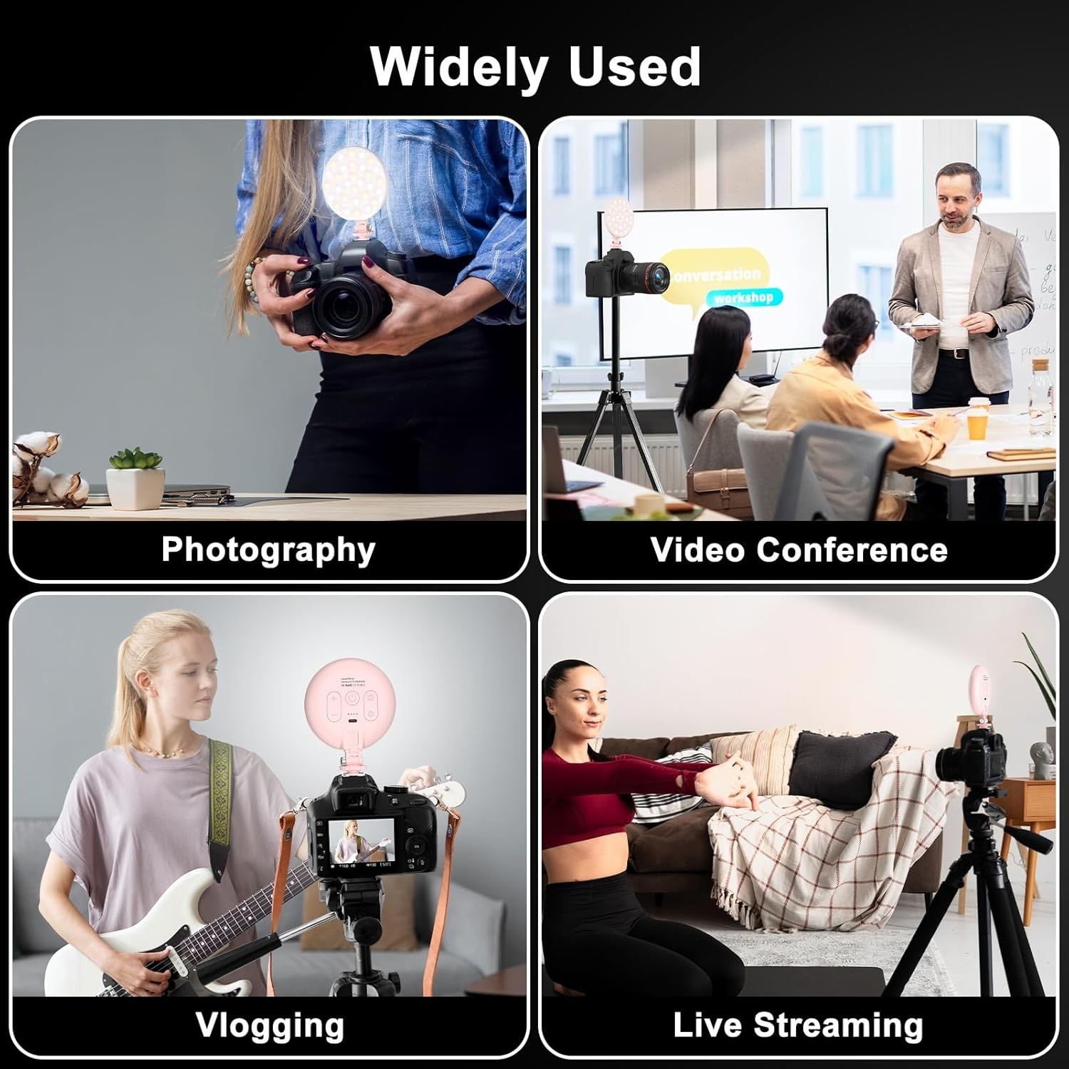 Compact LED Video Light with Adjustable Brightness for TikTok and Live Streaming