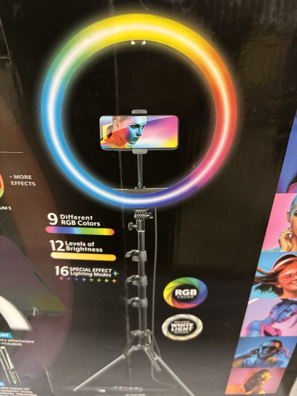 Bower Content Creator Kit with 16-inch RGB Ring Light, 62 in Adjustable Tripod