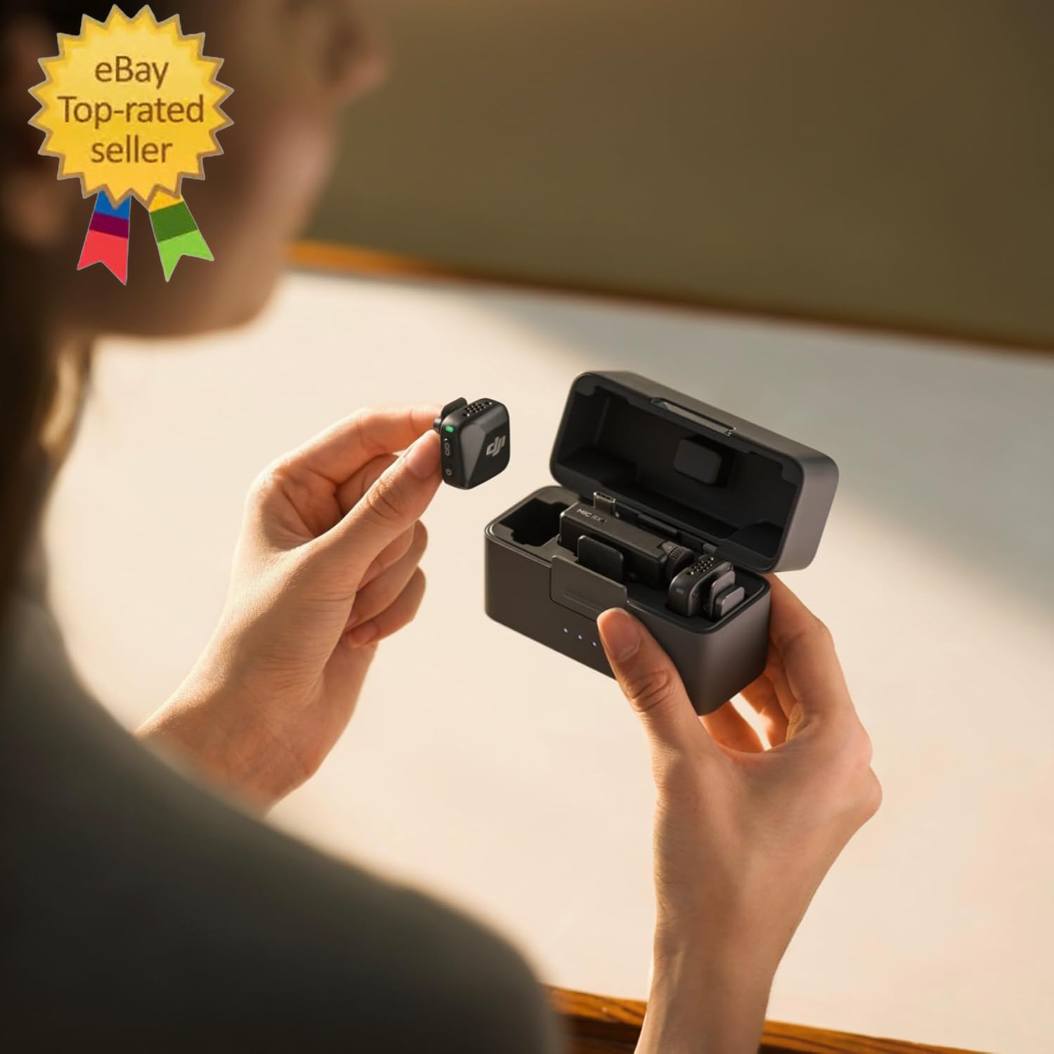 DJI Mic Mini (2 TX + 1 RX + Charging Case), Wireless Lavalier Microphone for /Ca