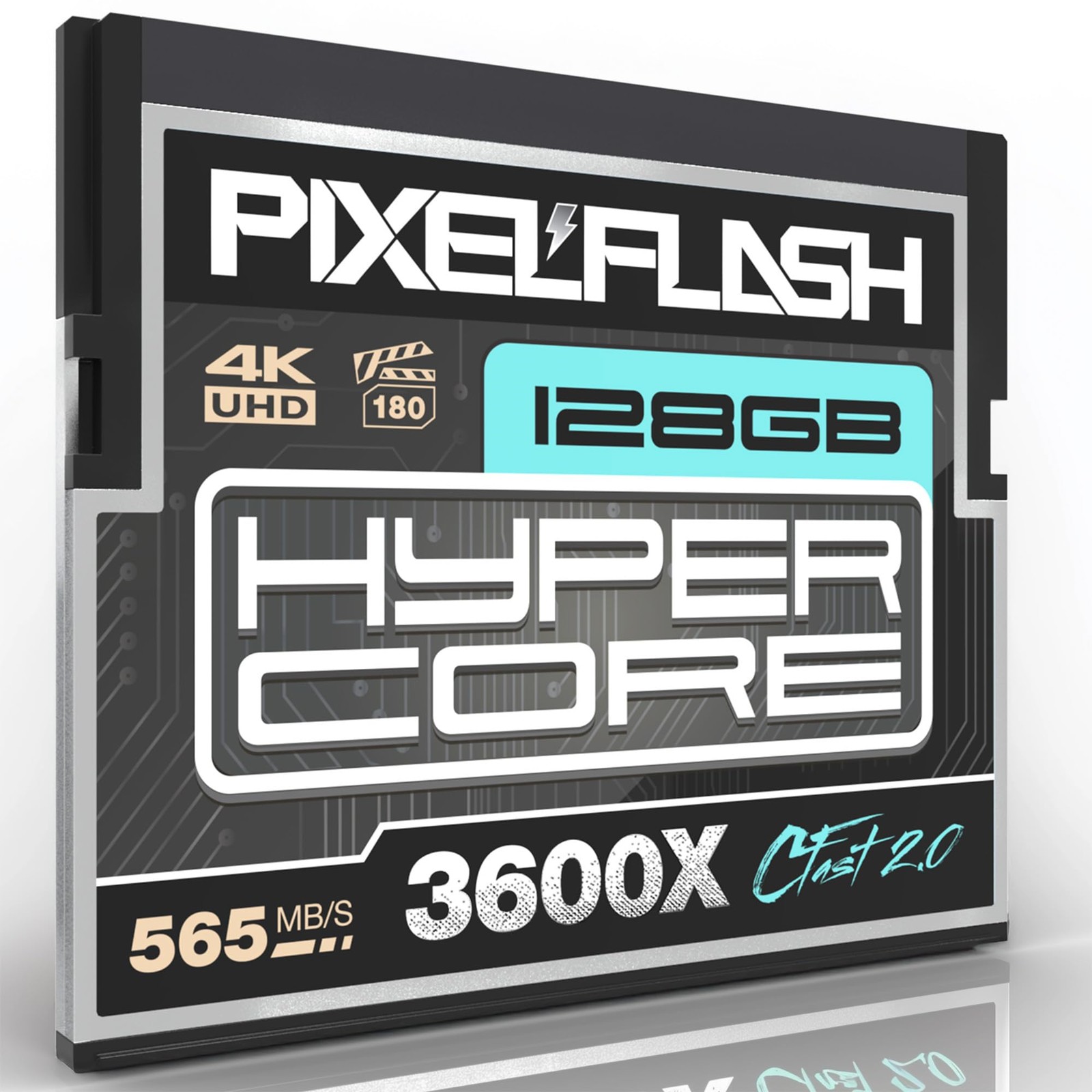 PixelFlash 128GB CFast 2.0 Card 3600X HyperCore 128 GB 2.0, Blue Green