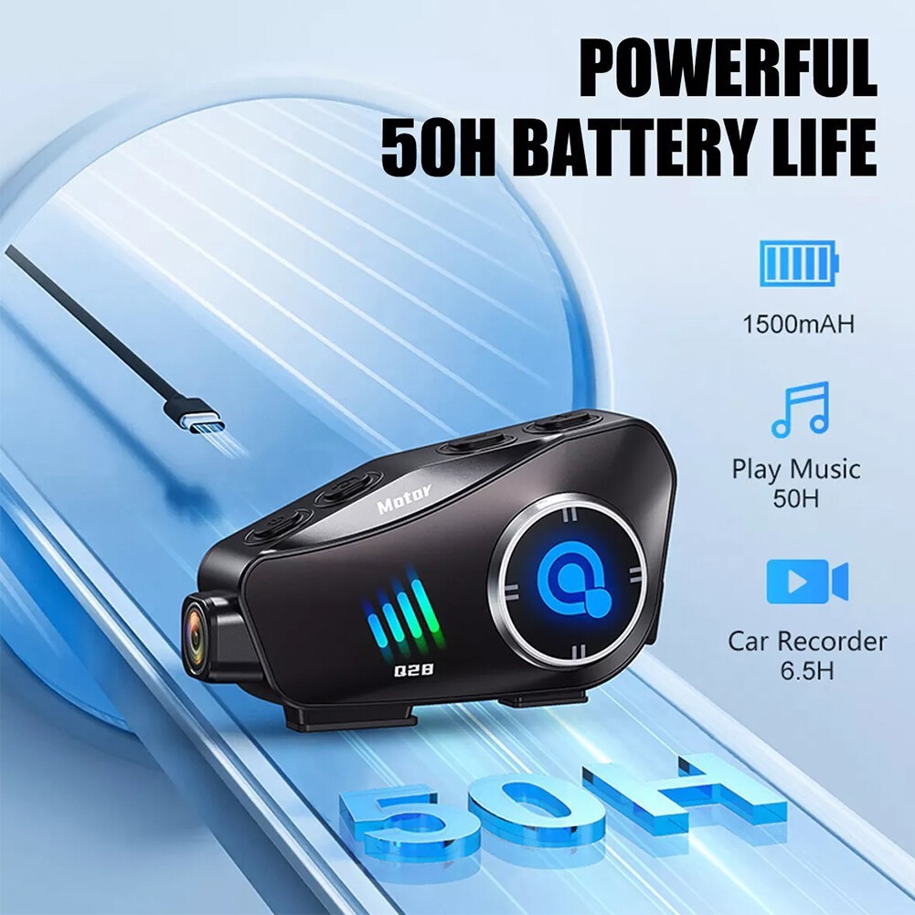 DVR Video Recorder Camera WiFi Motorcycle Helmet Bluetooth Headset HD Dash Cam