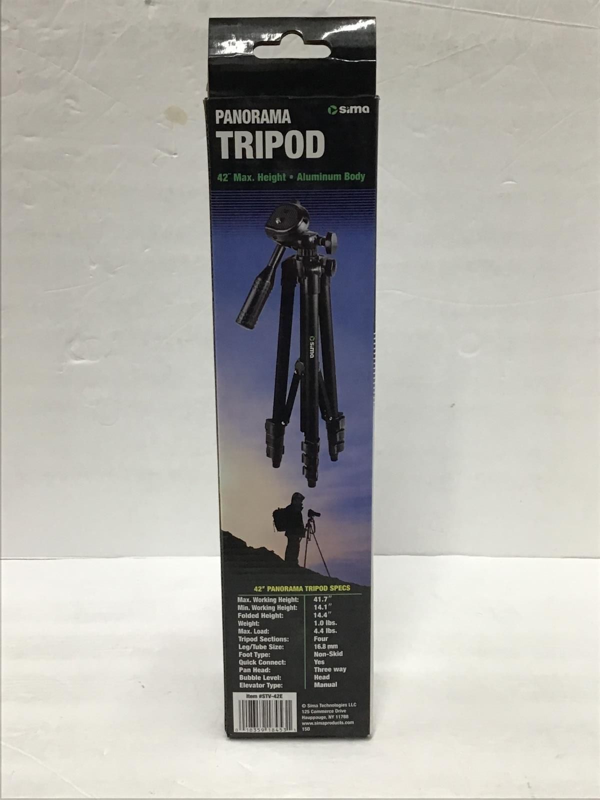 Sima 42″ Weekender Panorama Aluminum Tripod with Pan/Tilt Head STV-42E