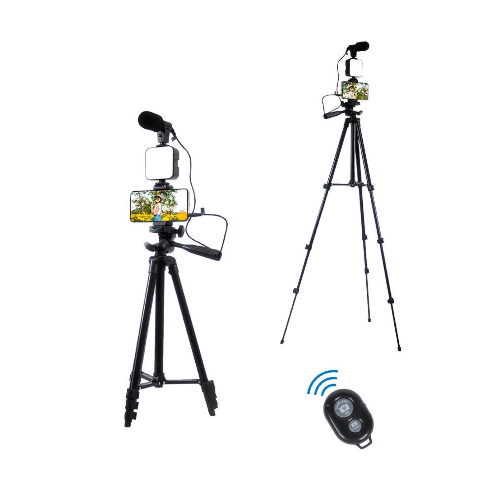 Smartphone Video Kit Vlogging Kit Youtuber Kit with Microphone Light Tripod
