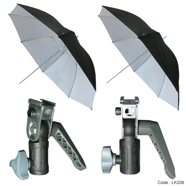 Linco 52″ Black&White Studio Lighting Bracket Photo Umbrella Kit Studio Lighting