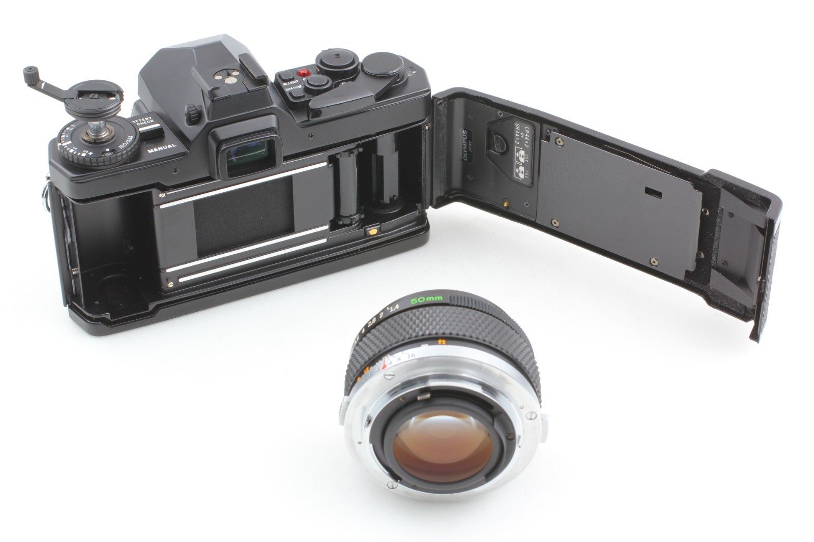 Prism Clear! 【Almost MINT w/ Hood】 Olympus OM-4 SLR Camera 50mm F1.4 From Japan