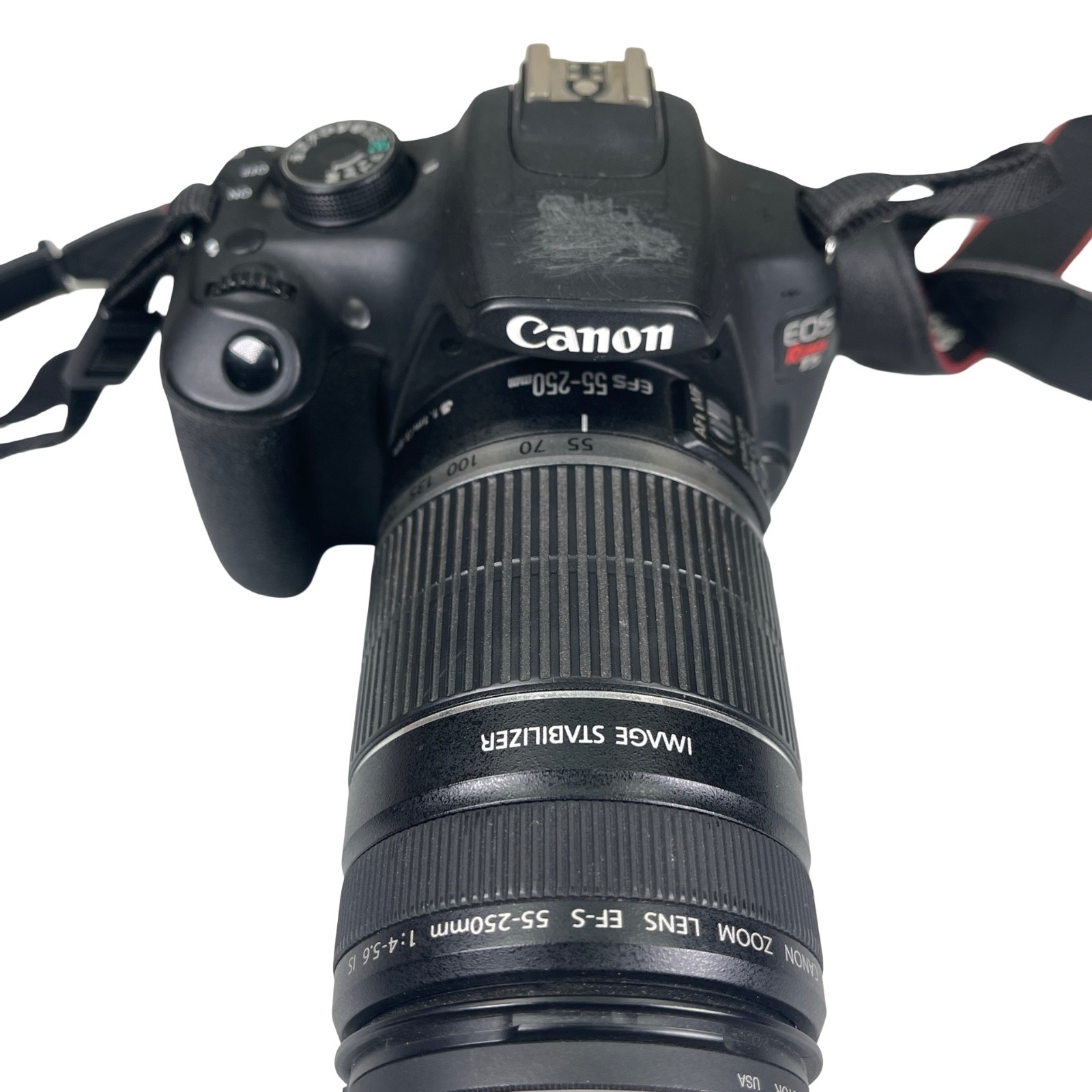 Canon EOS Rebel T5 DSLR 18-55mm 55-250mm Lenses 2 Batteries Charger