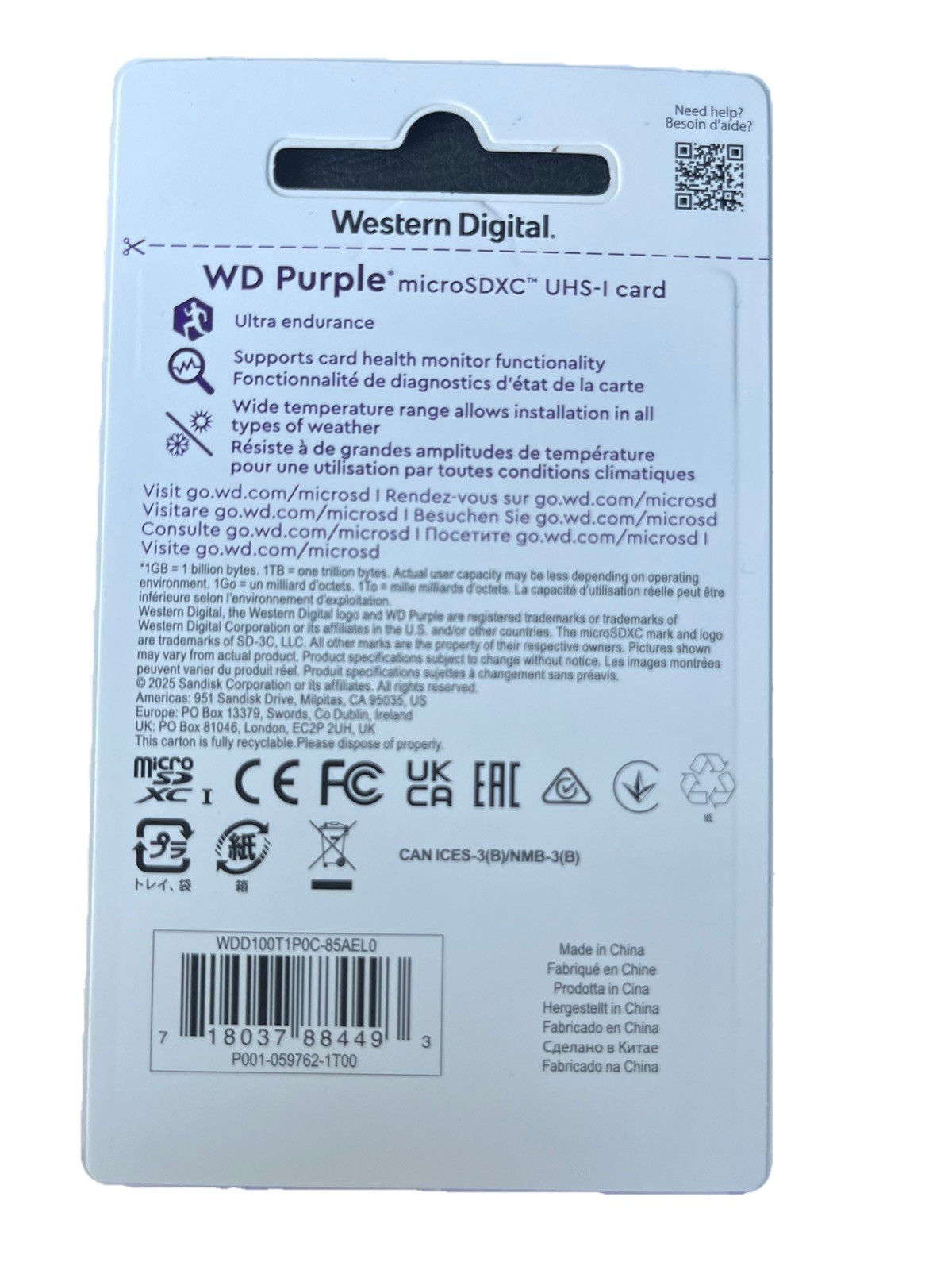 Western Digital Purple 1 TB microSDXC
