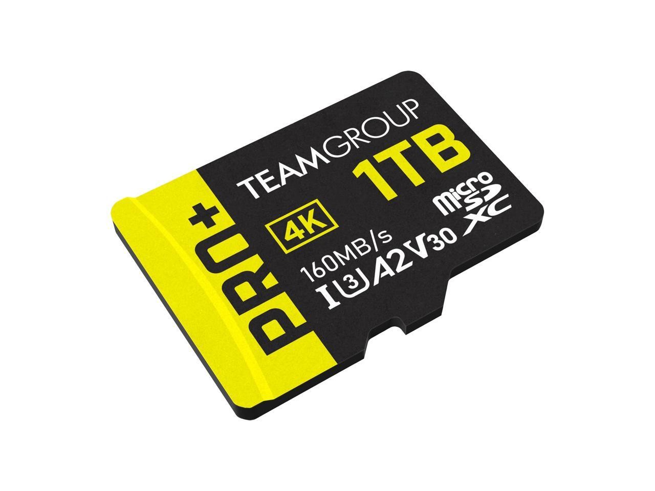 Team 1TB Pro+ microSDHC UHS-I/U3 Class 10 Memory Card with Adapter, compatible w