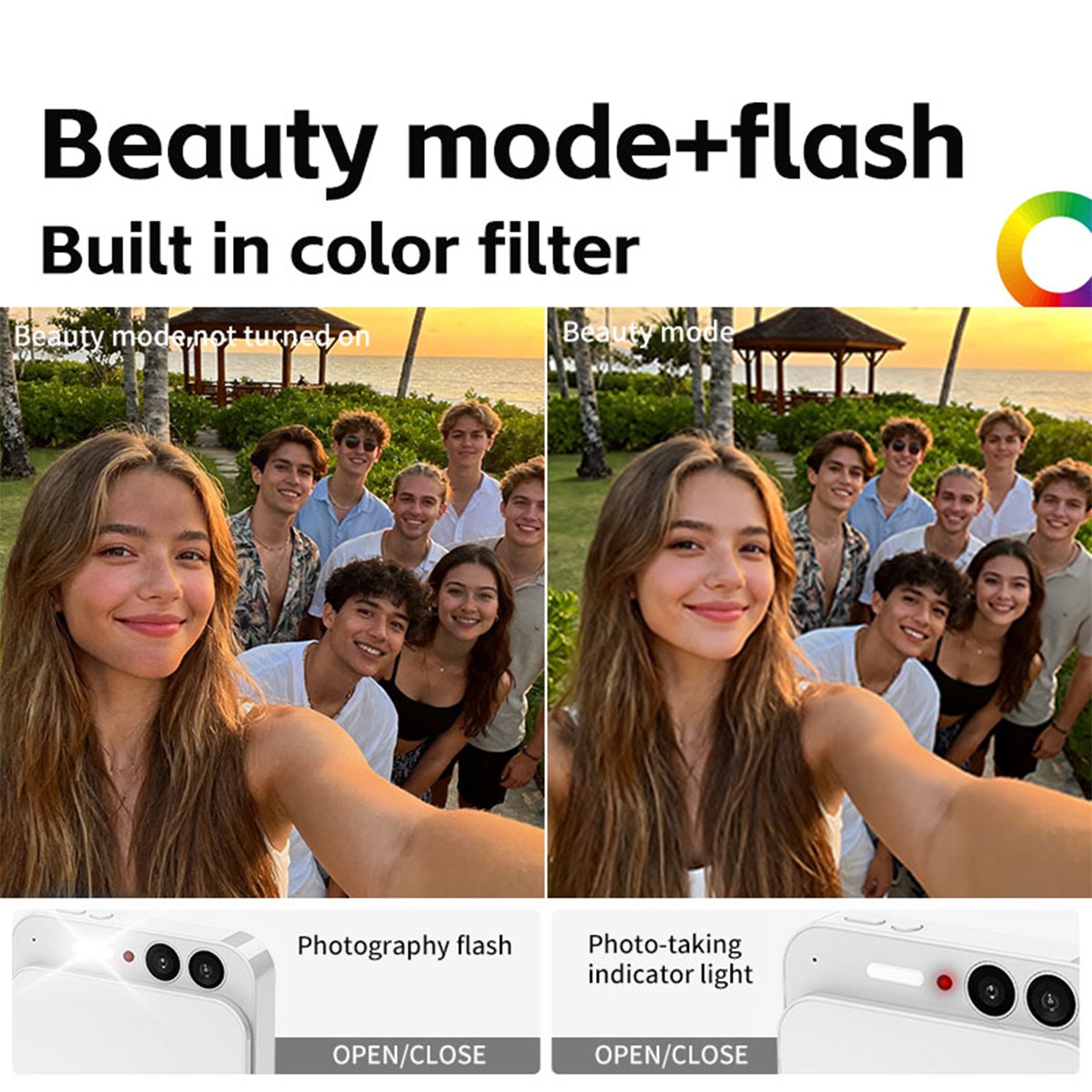 Slider Touch Screen Digital 4K Camera 2.8″ CCD HD Video Recording 64MP Music MP4