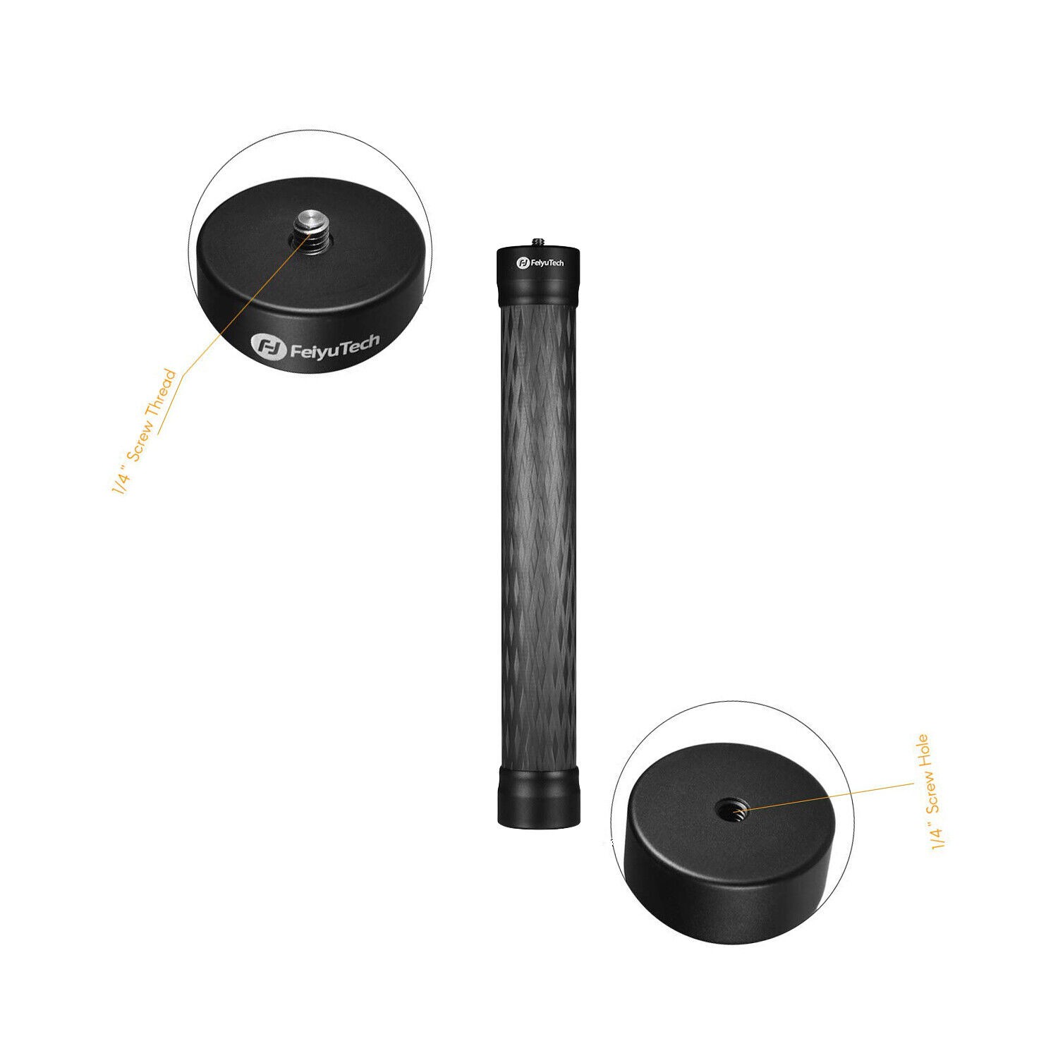 Carbon Fiber 11″ Extension Pole 1/4″-20 for Smartphone Gimbal Camera Tripod