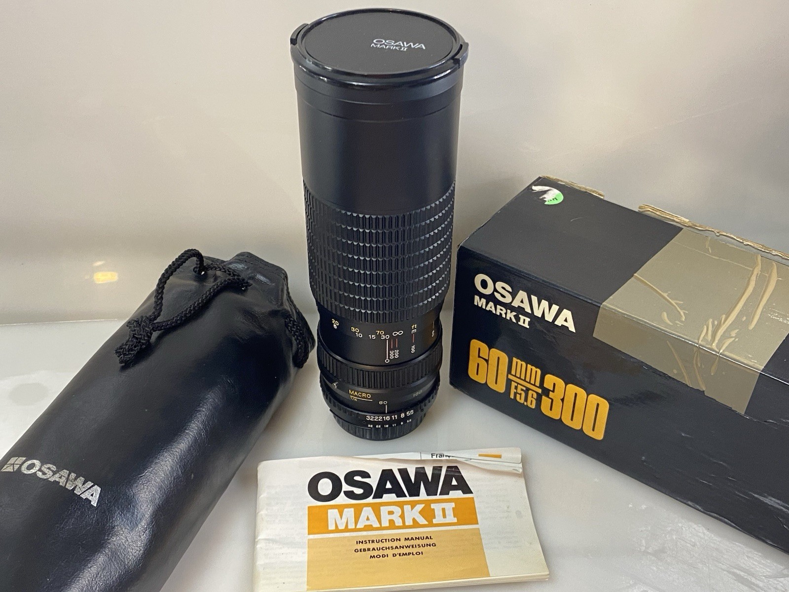 Osawa Mark II 60-300mm F5.6 Macro Bayonet Mount W/Caps Vintage Mint++