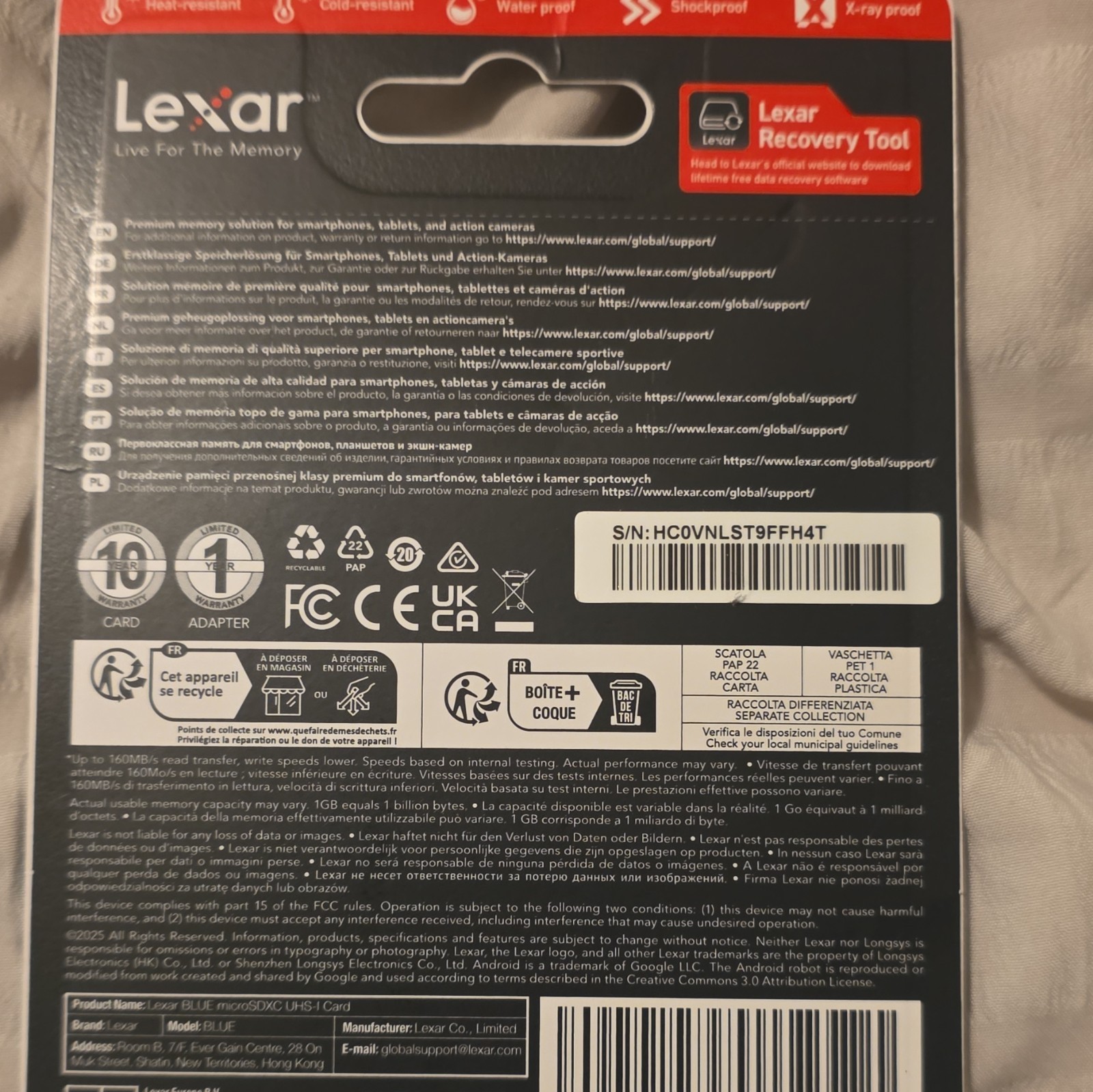 Lexar Professional 512GB microSDXC UHS-I V30 A2 Class 10 160MB/s SD Adapter