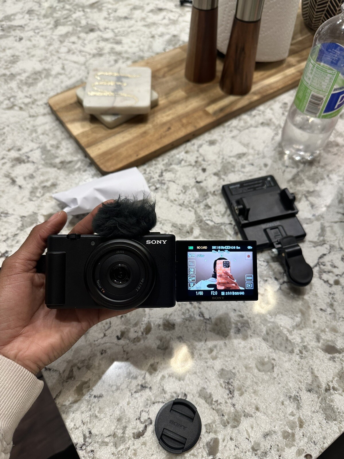 Sony ZV-1F Vlogging Digital Camera – Black Wireless Sony Grip Tripod – Black