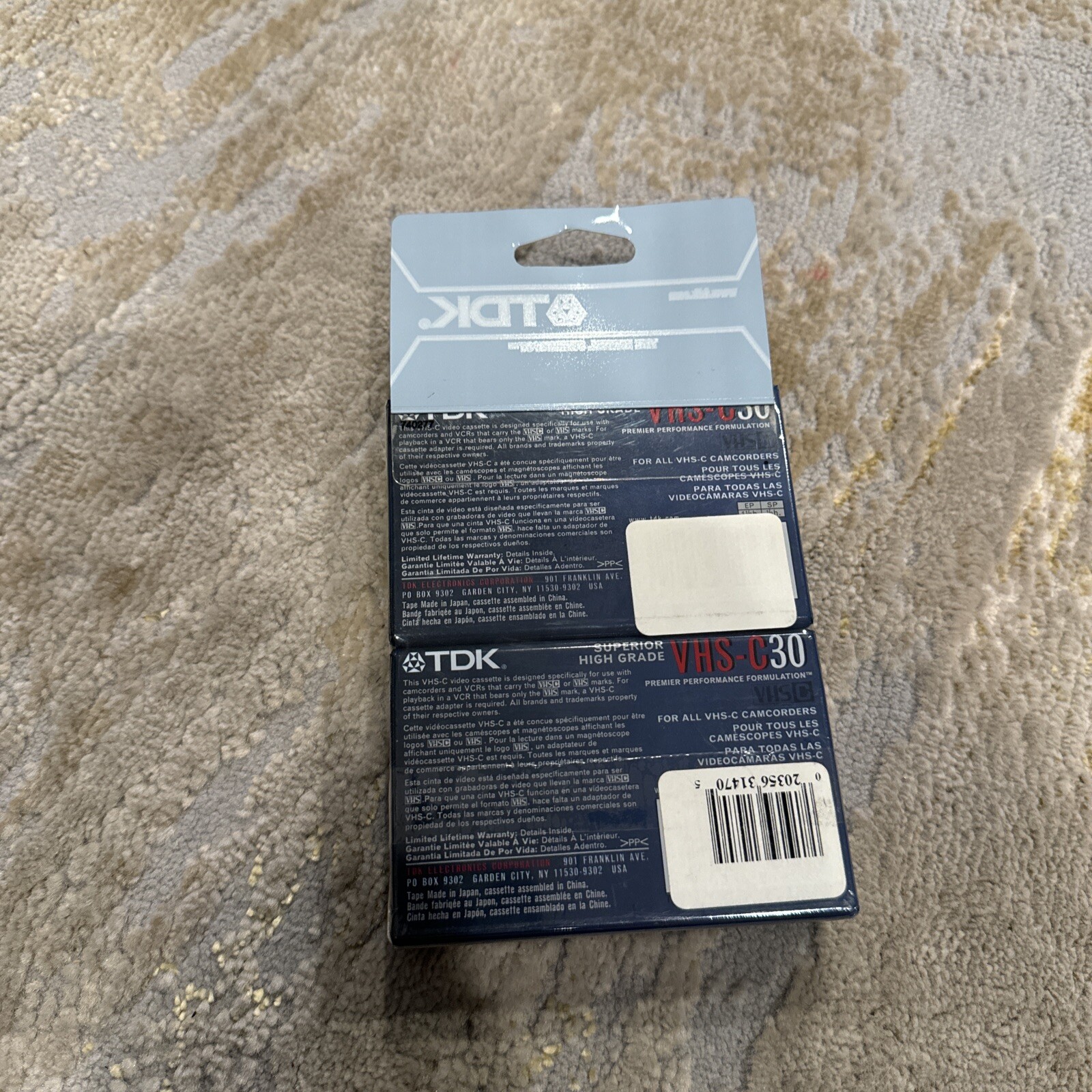 TDK 30 MINUTE VHS-C HG ULTIMATE CAMCORDER CASSETTE TAPES (2 Pack) – SEALED – NEW
