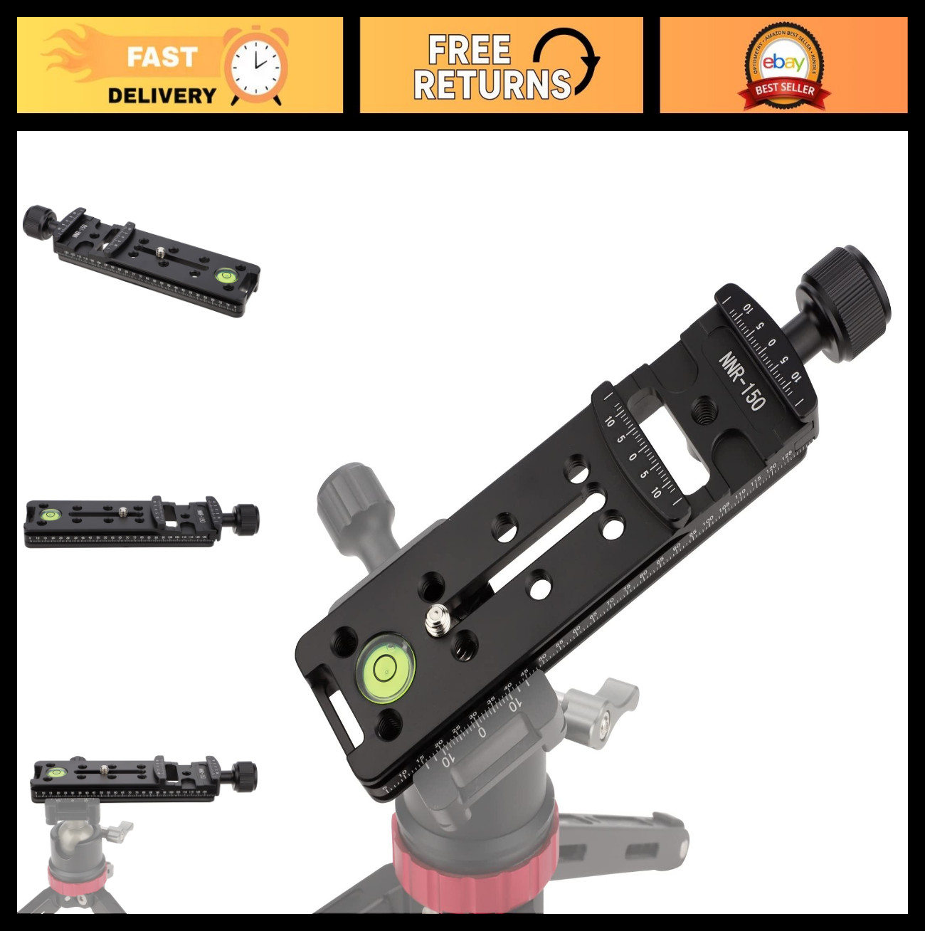 150mm Camera Rail Nodal Slide Quick Release Plate Clamp for Arca Swiss Tripod, D