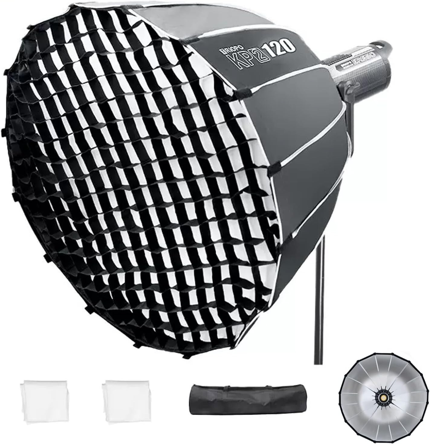 US TRIOPO KP2 90cm/35.4″ 120cm/47.2″ Studio Flash Quick Folding Parabola Softbox