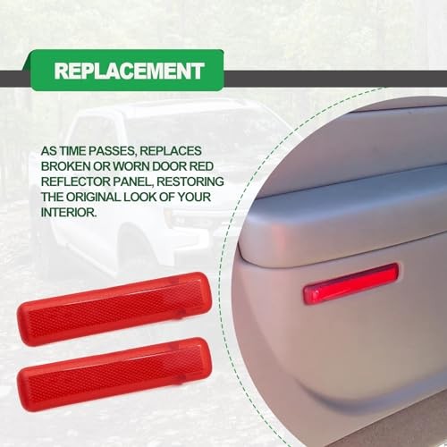 1 Pair Rear Left Driver and Right Passenger Side Door Red Reflector Panel,