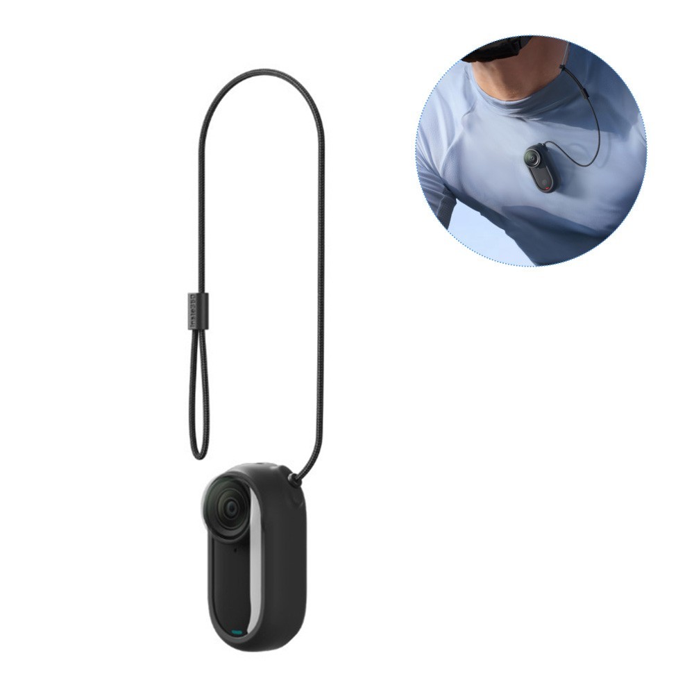 Magnetic Neck Disc Pendant Safety Cord Rubber Case for Insta 360 GO3/GO 3S