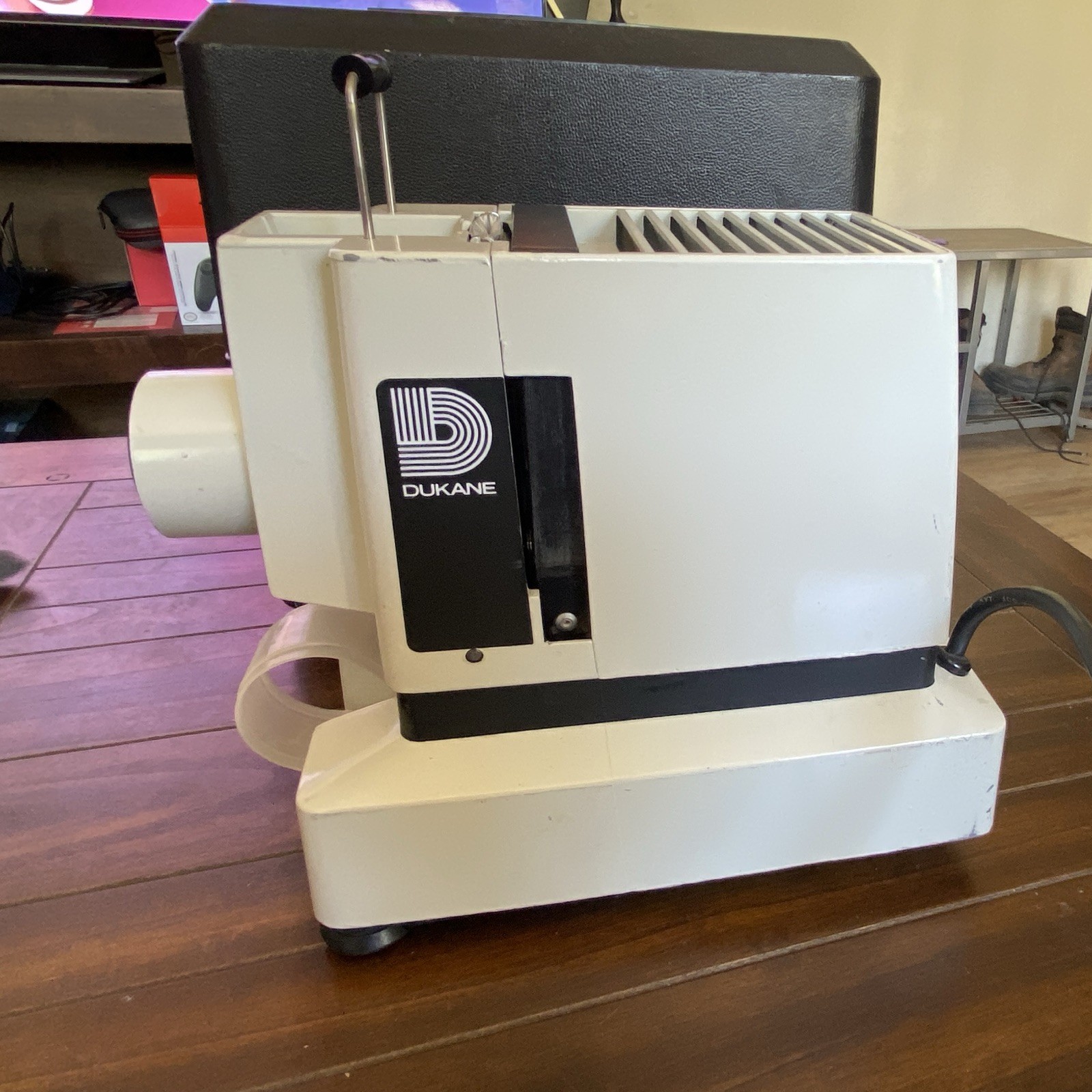 Vintage Dukane 28A33 35mm Filmstrip Projector Tested Works w/ Case & 2 Filmstrip