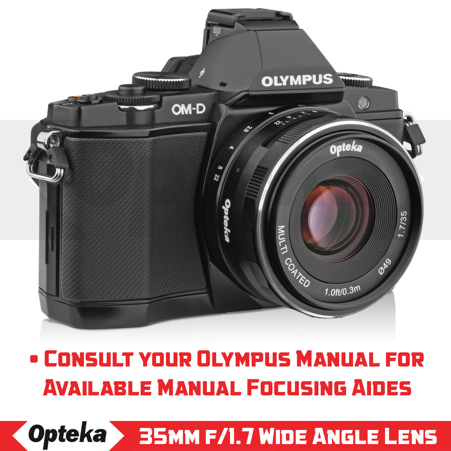 Opteka 35mm f/1.7 Manual Lens for Olympus OM-D E-M10 E-M5 E-M1 PEN E-PL7 PL6 P5