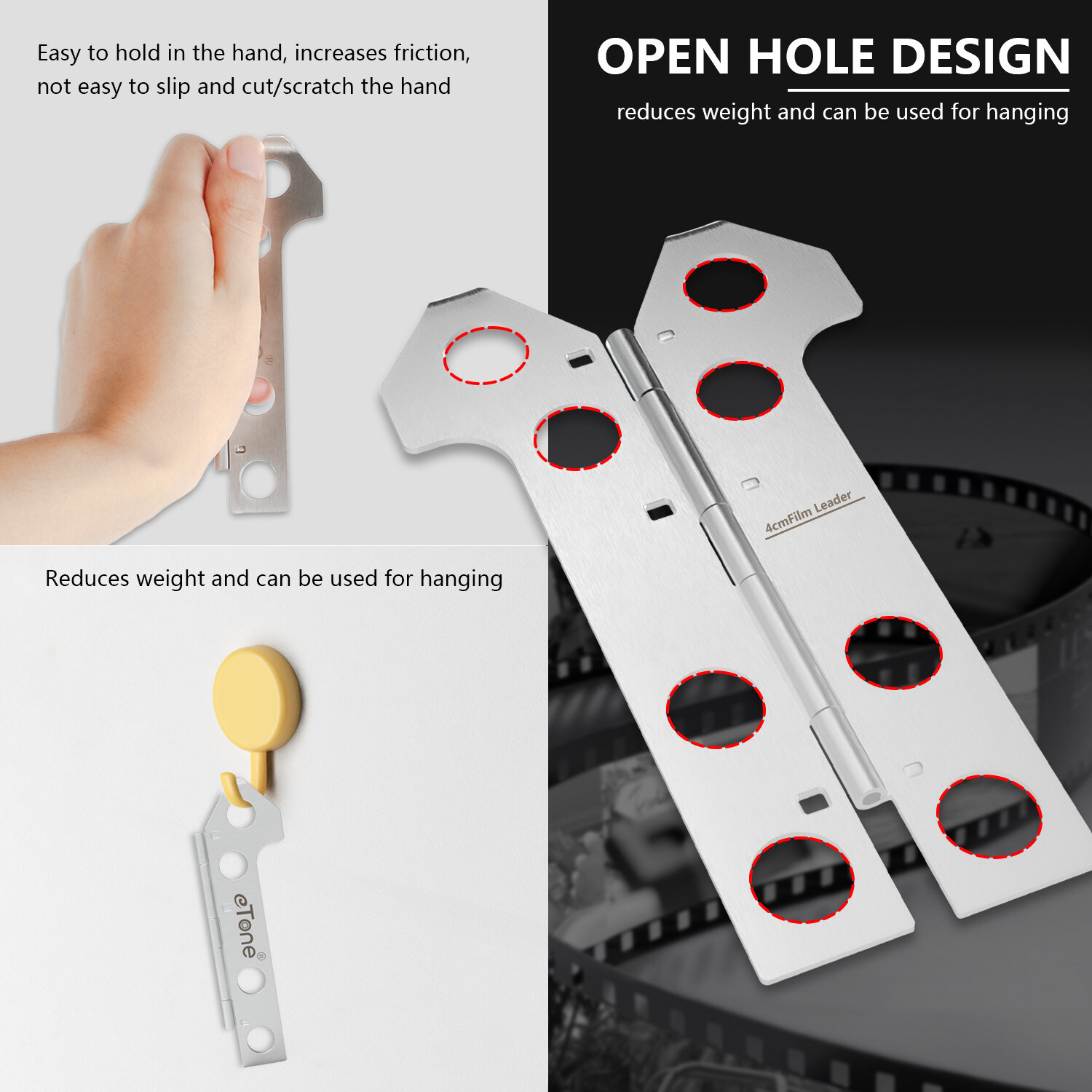 eTone 2 in 1 4cm/10cm Film Leader Trimming Cutting Template Leica ABLON Style