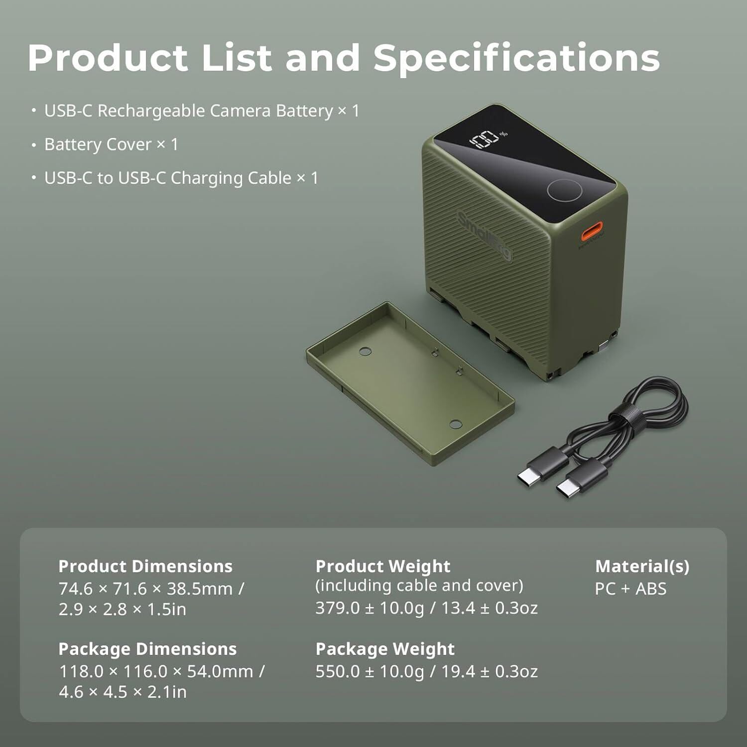 SmallRig NP-F970 10500mAh Battery, 36W Fast Charging for Sony NP-F970/F750/F550