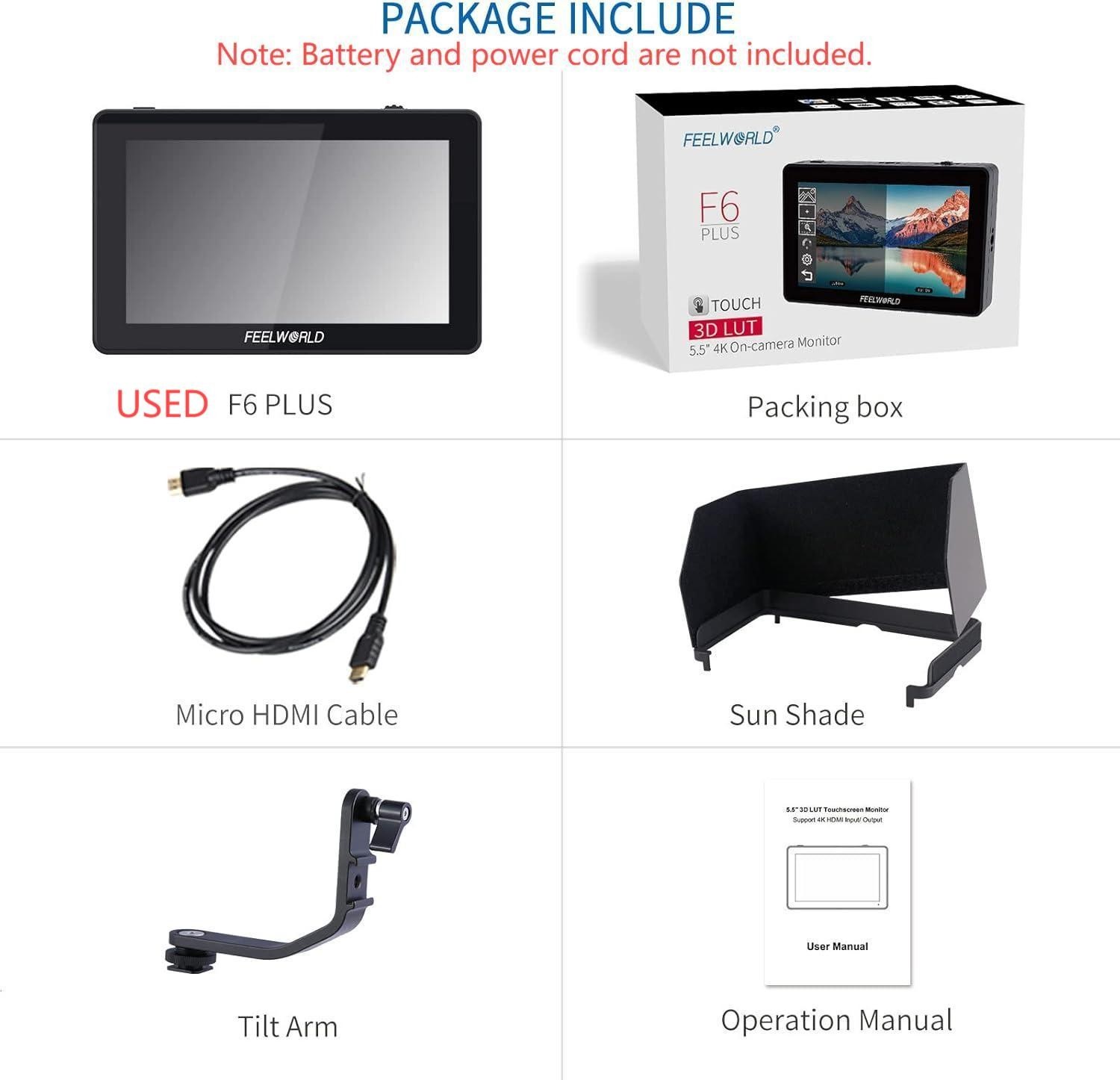 FEELWORLD F6 PLUS V2 6 inch Camera Field Monitor Touch LCD 4K HDMI LUT
