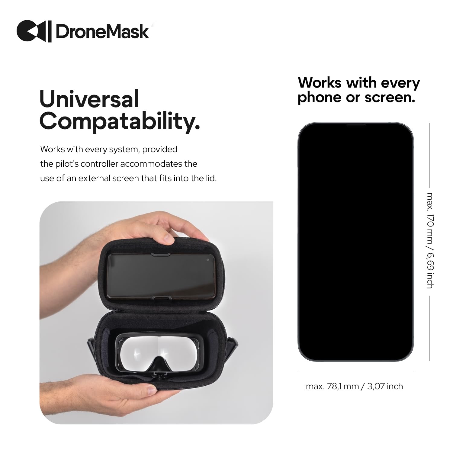 DroneMask 2 | FPV Goggles for All Camera Drones | Unibody Lens | HD FPV Goggles